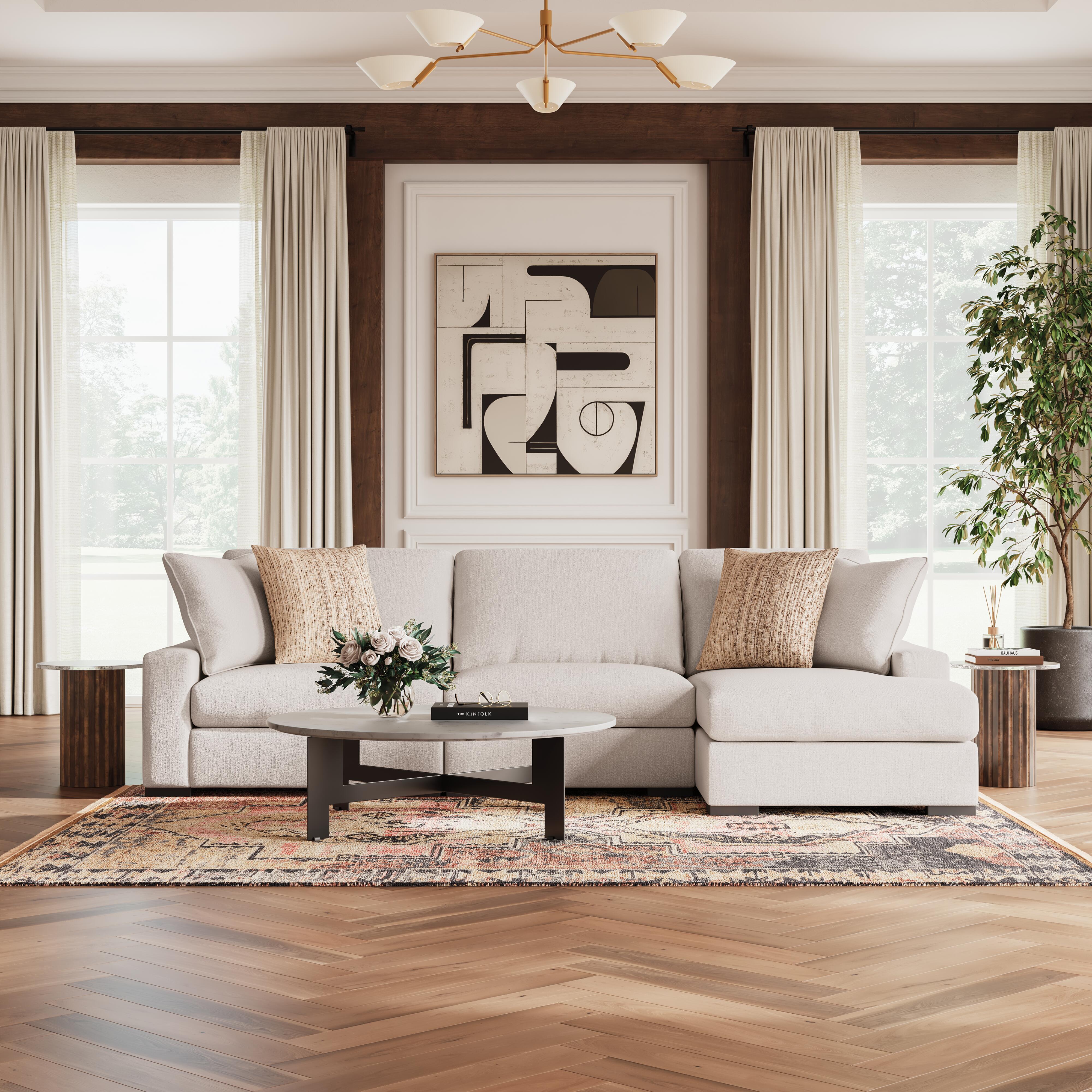 Calden 3-Piece Sectional with Chaise, Oyster, large