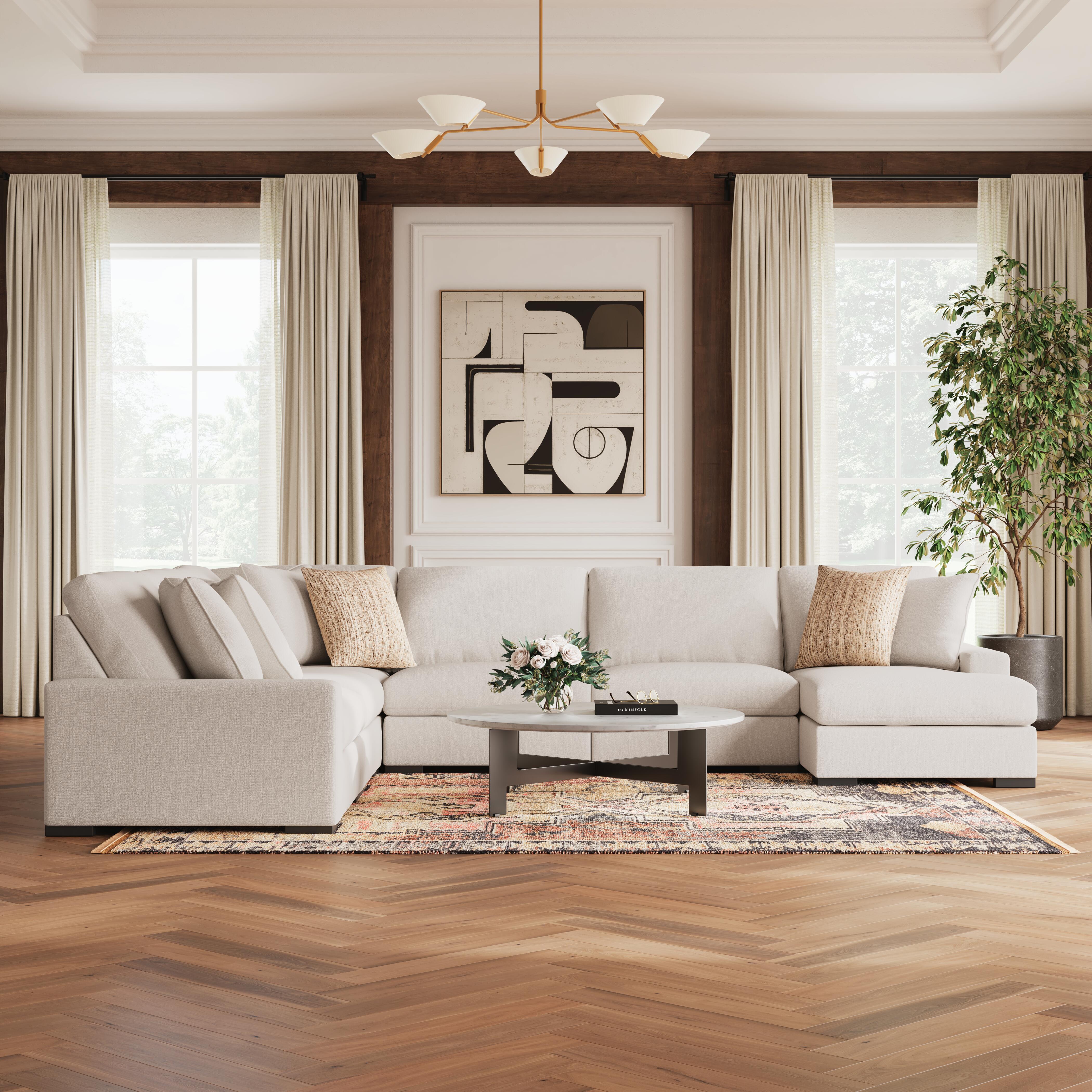 Calden 6-Piece Sectional with Chaise, Oyster, large
