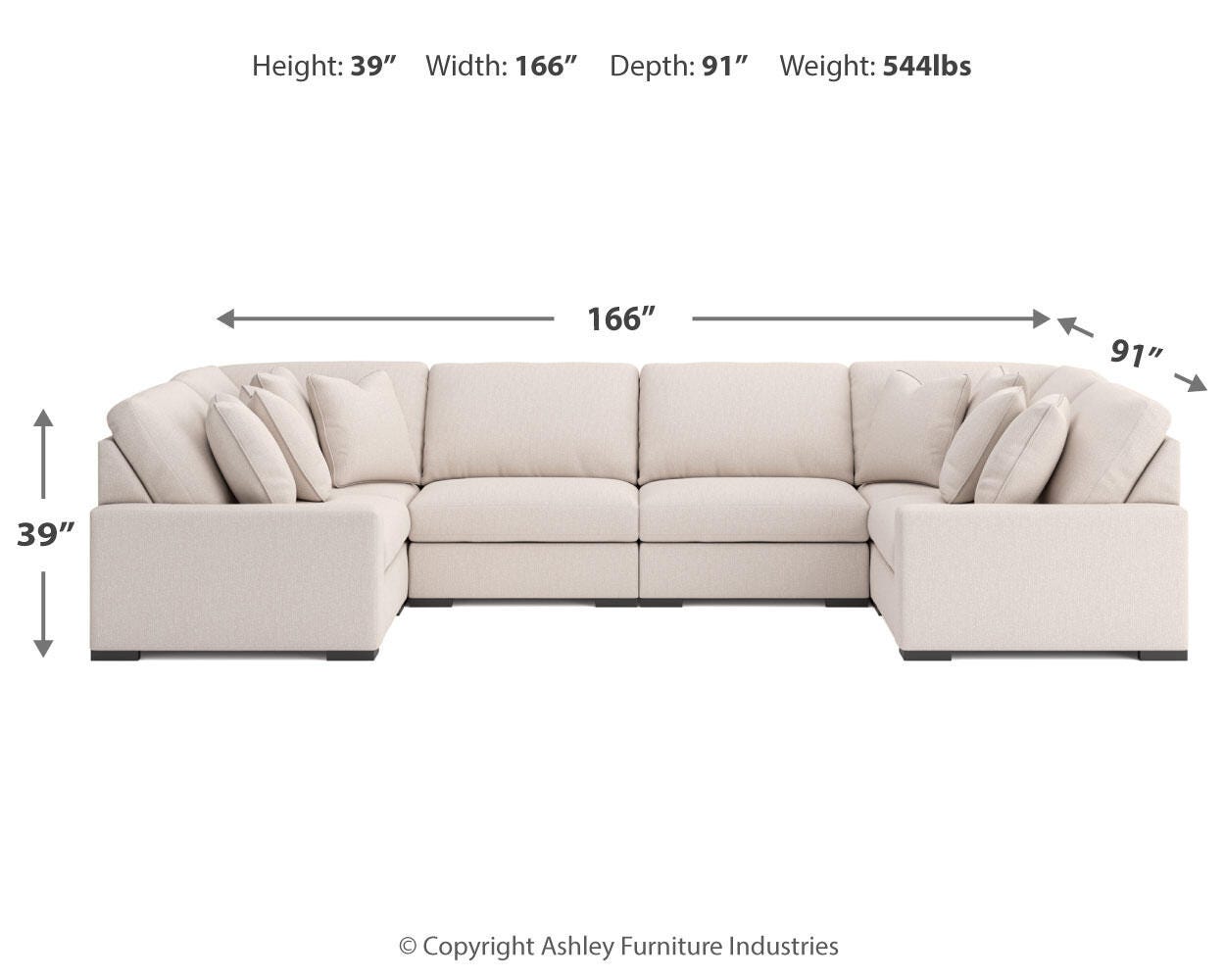 Calden 6-Piece Sectional, Oyster, large