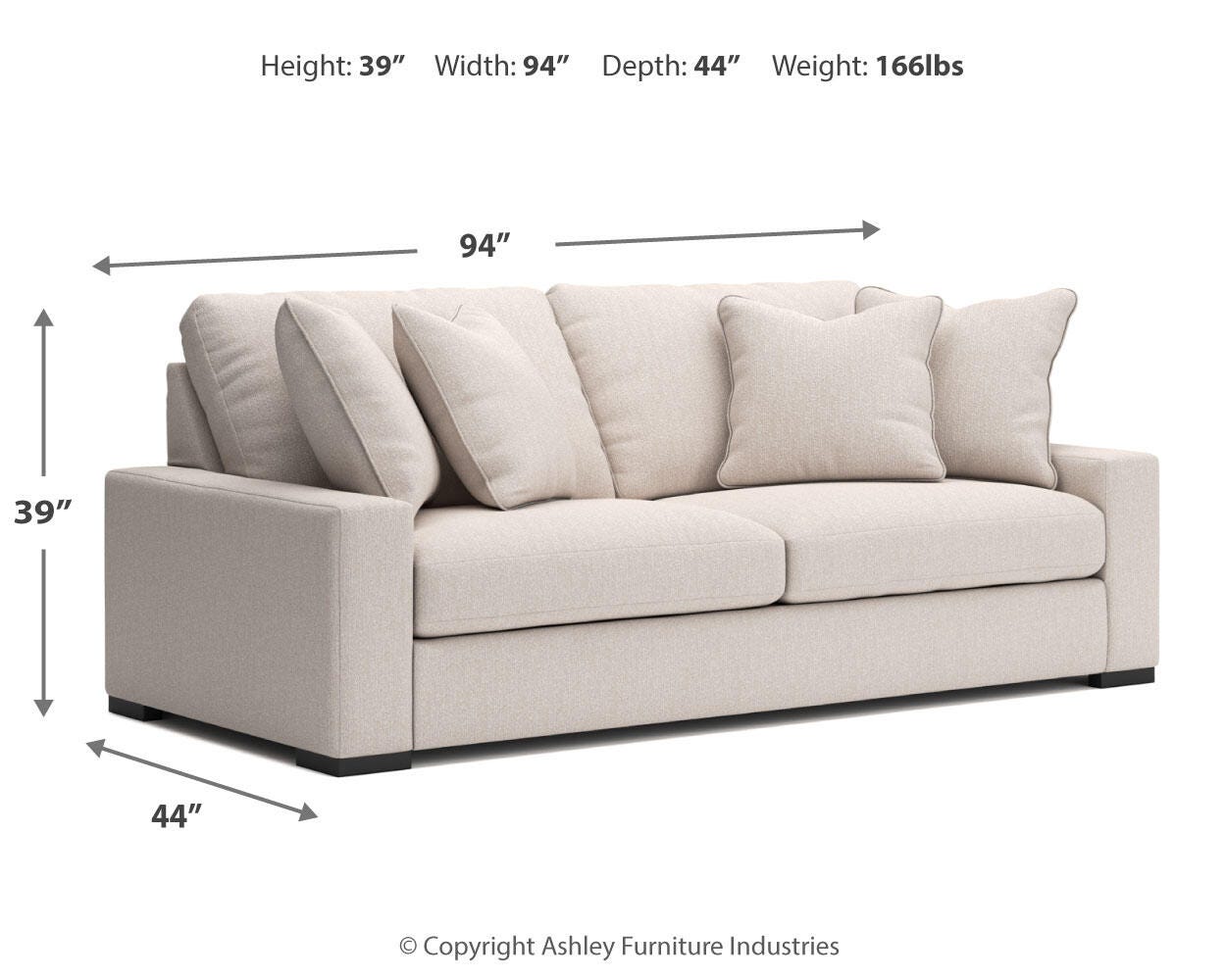 Calden Sofa, Oyster, large