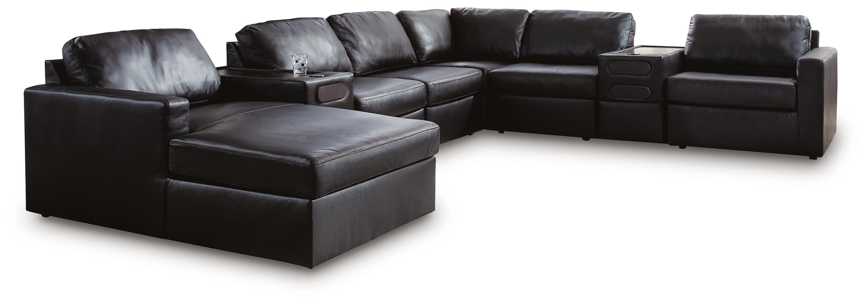 Modmax II 8-Piece Sectional with Chaise and Audio Consoles, Black, large