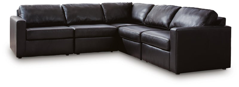 ModMax II 5-Piece Modular Leather Sectional, Black