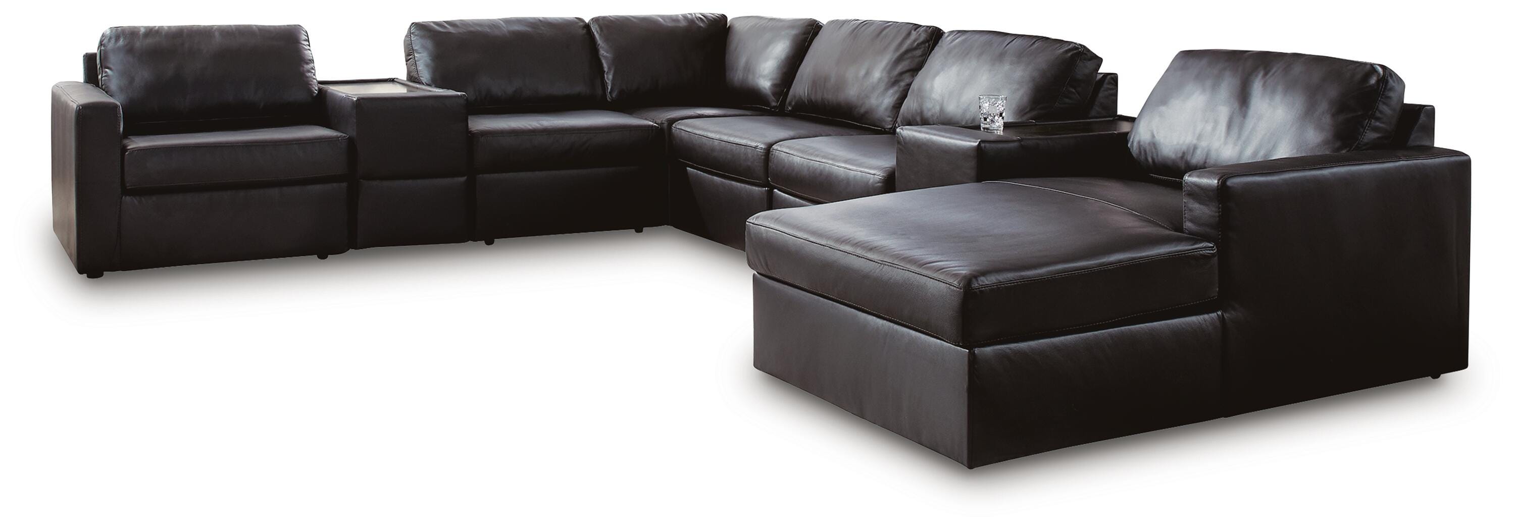 Modmax II 8-Piece Sectional with Chaise and Storage Consoles, Black, large