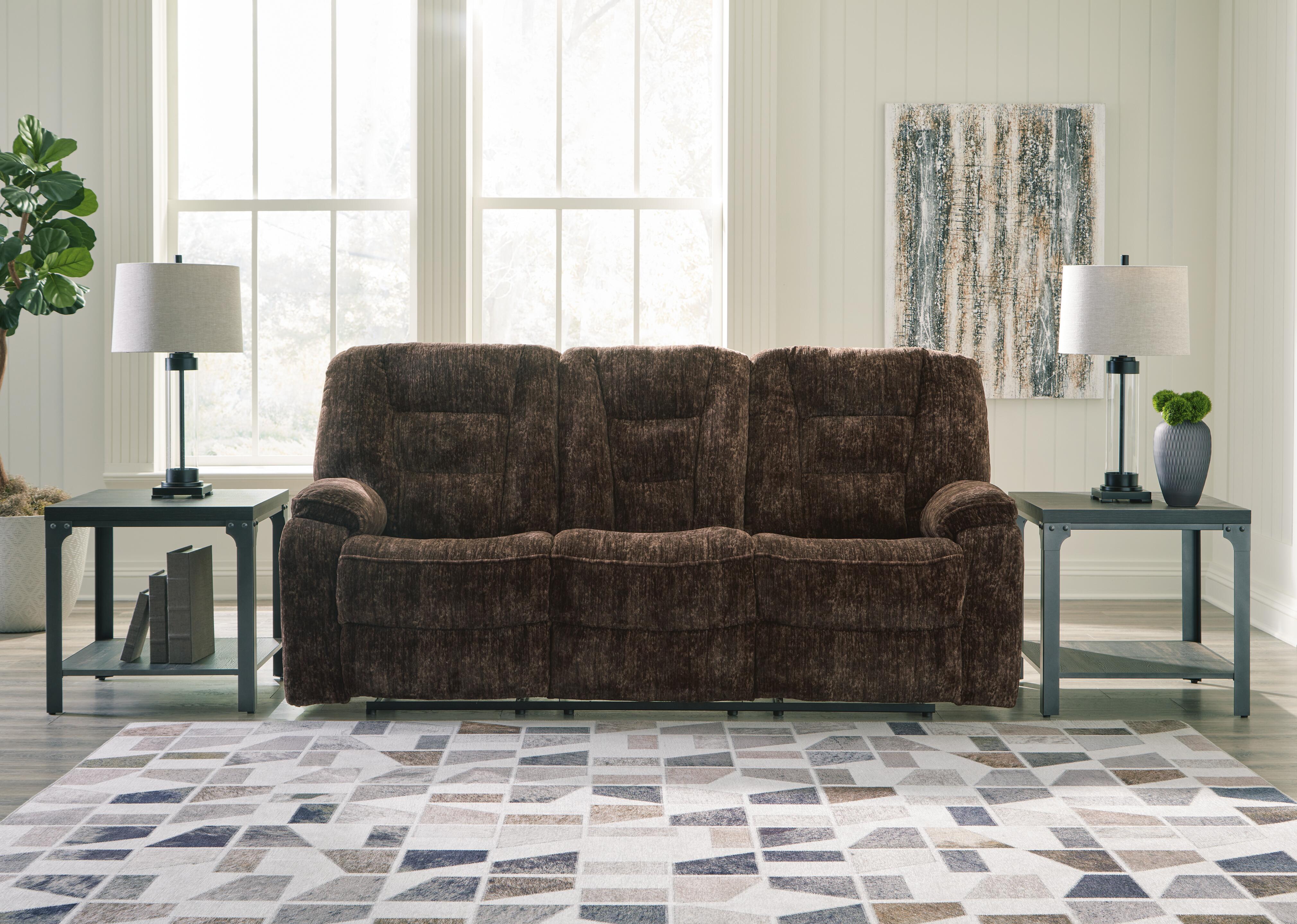 Soundwave Reclining Sofa with Drop Down Table - image 1