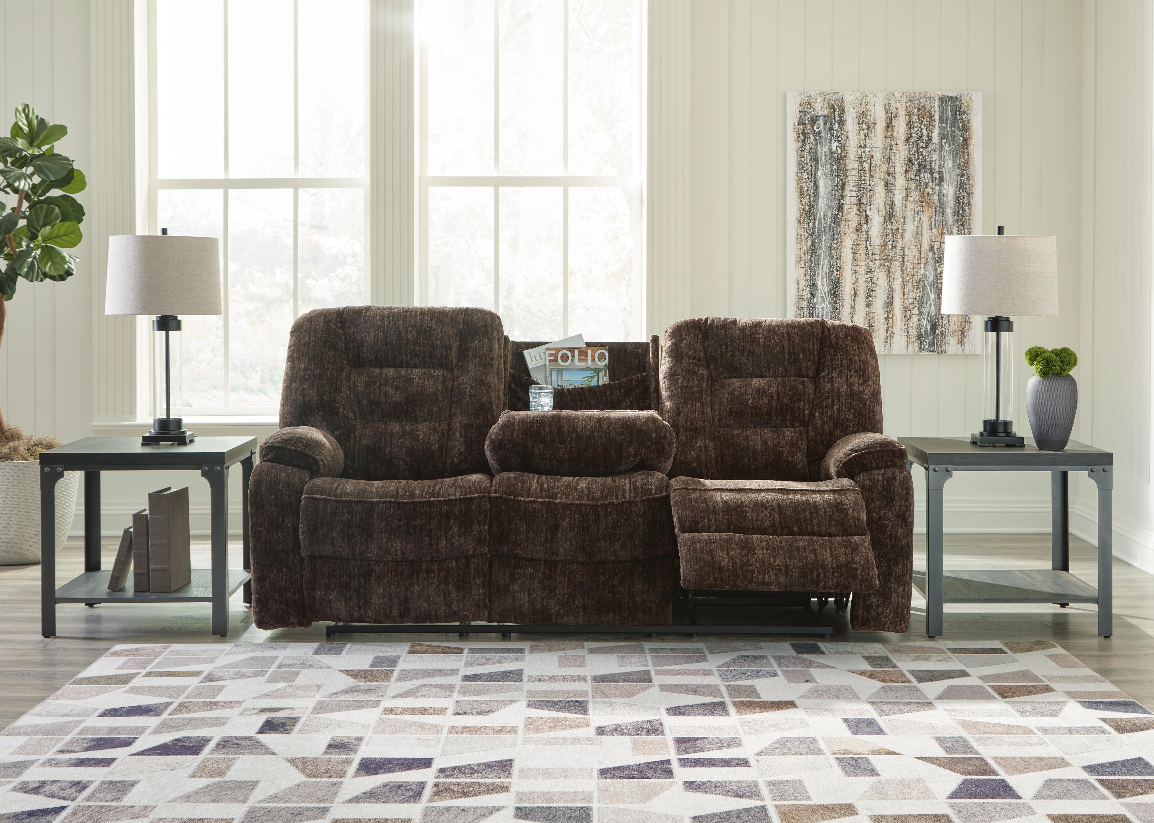 Soundwave Reclining Sofa with Drop Down Table - image 8