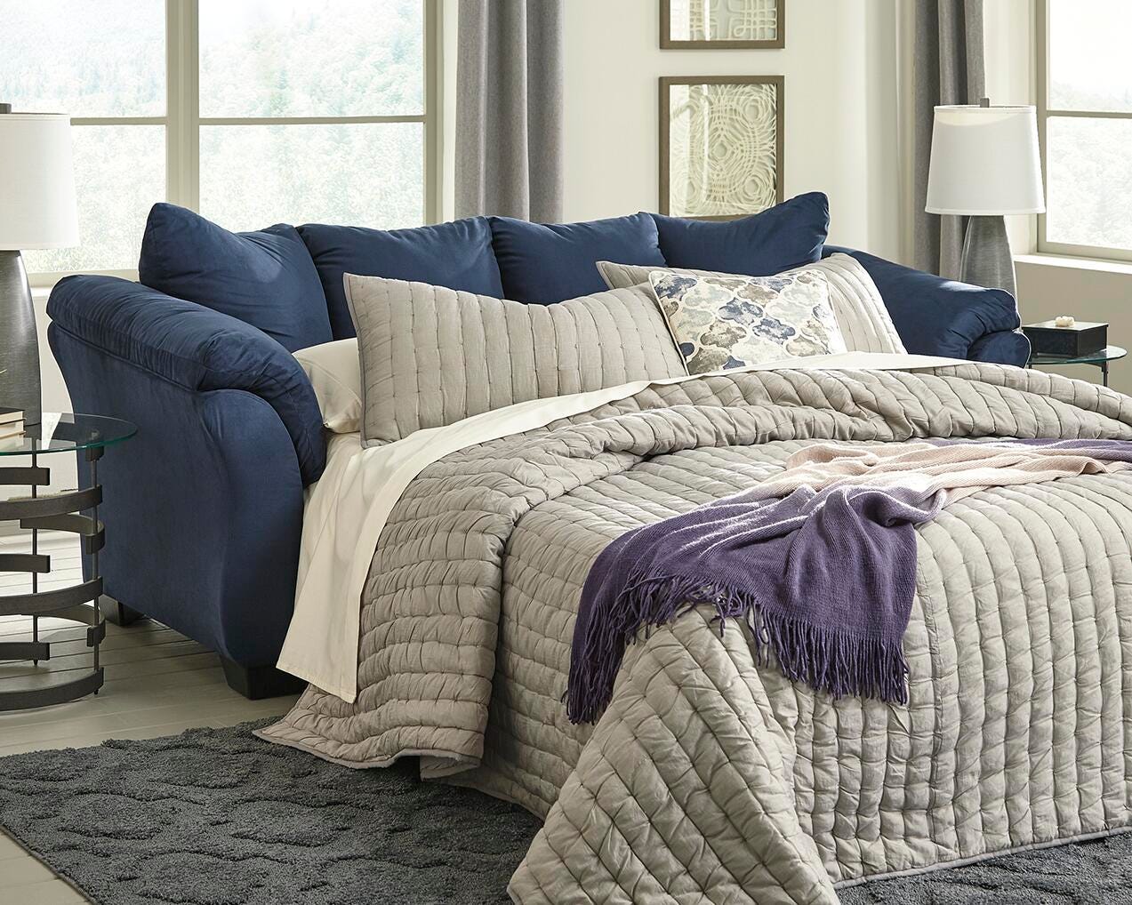 Darcy Full Sofa Sleeper, Blue, large
