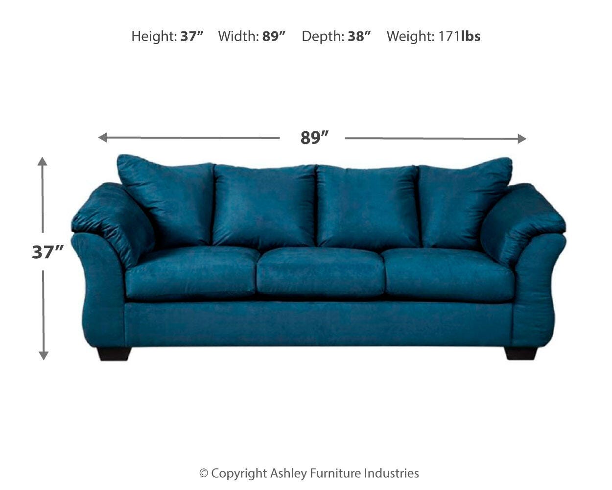Darcy Full Sofa Sleeper, Blue, large