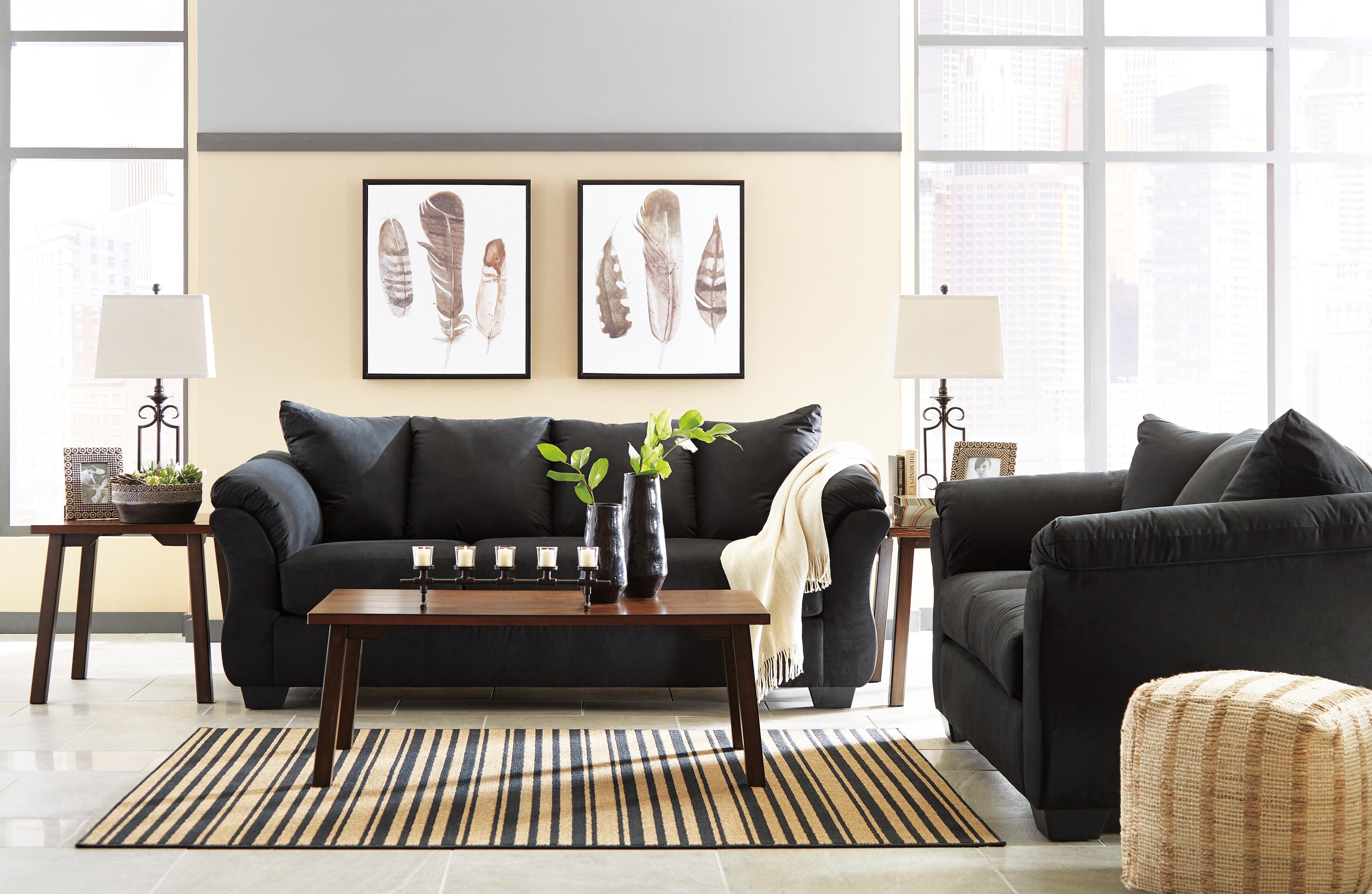 Darcy Sofa, Black, large