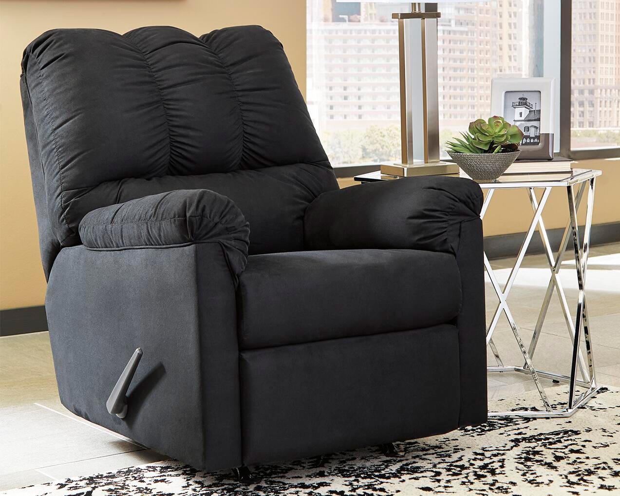 Darcy Recliner, Black, rollover