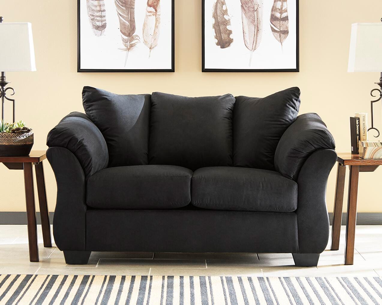 Darcy Loveseat, Black, rollover