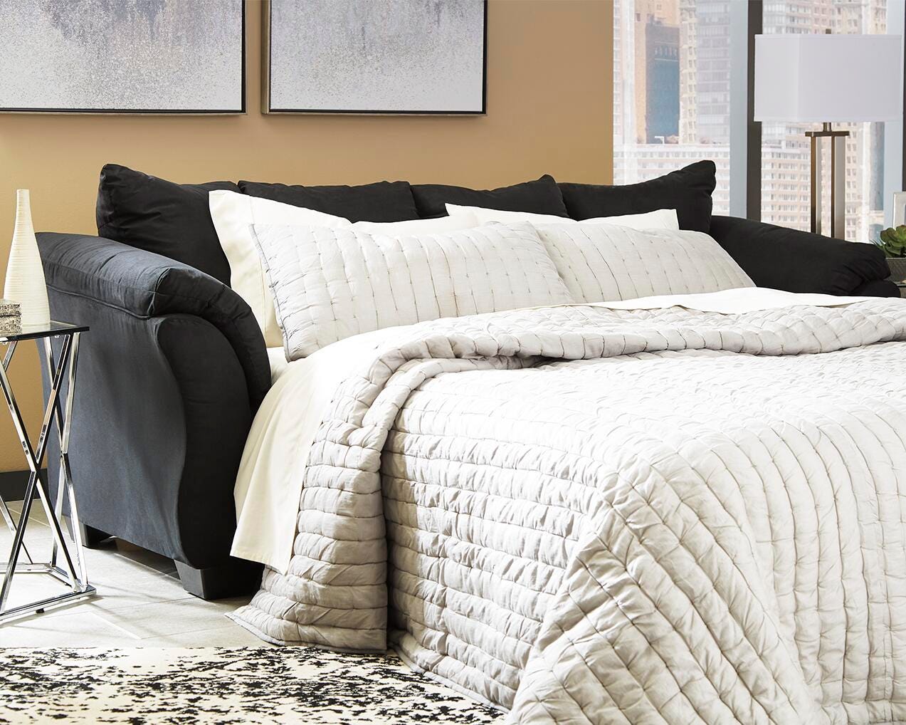 Darcy Full Sofa Sleeper, Black, large