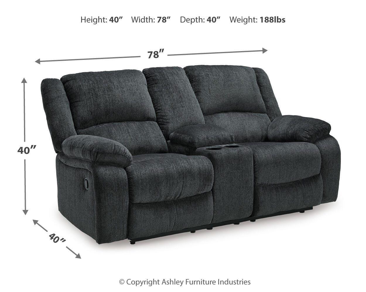 Loveseat reclinable Draycoll con consola - image 4