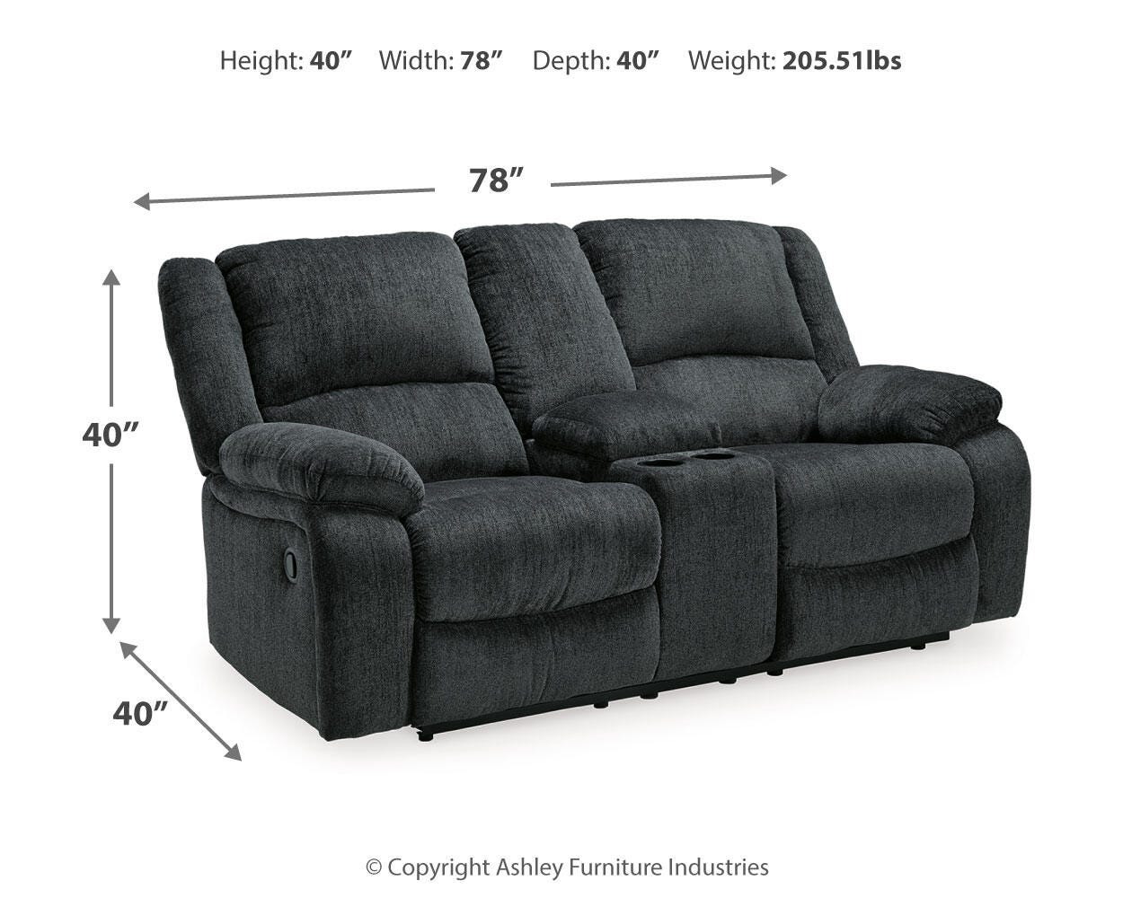 Draycoll Reclining Loveseat with Console - image 4