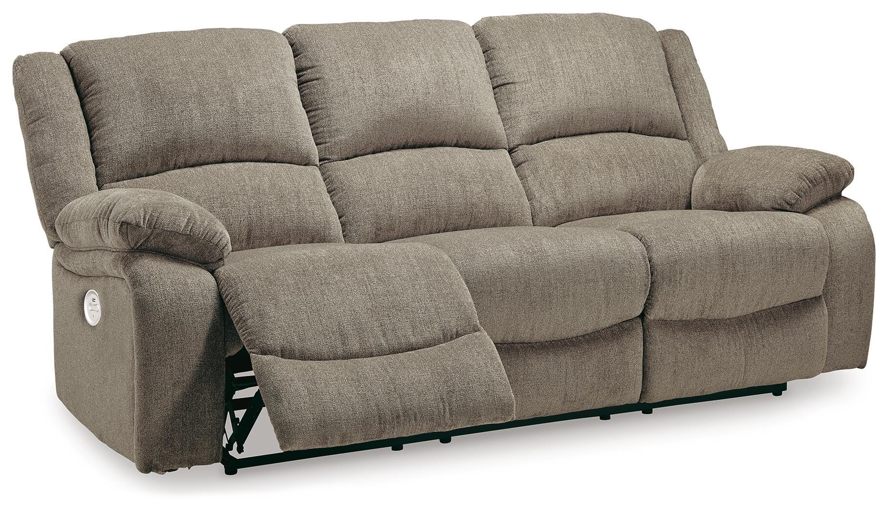 Draycoll Power Reclining Sofa, Pewter, large