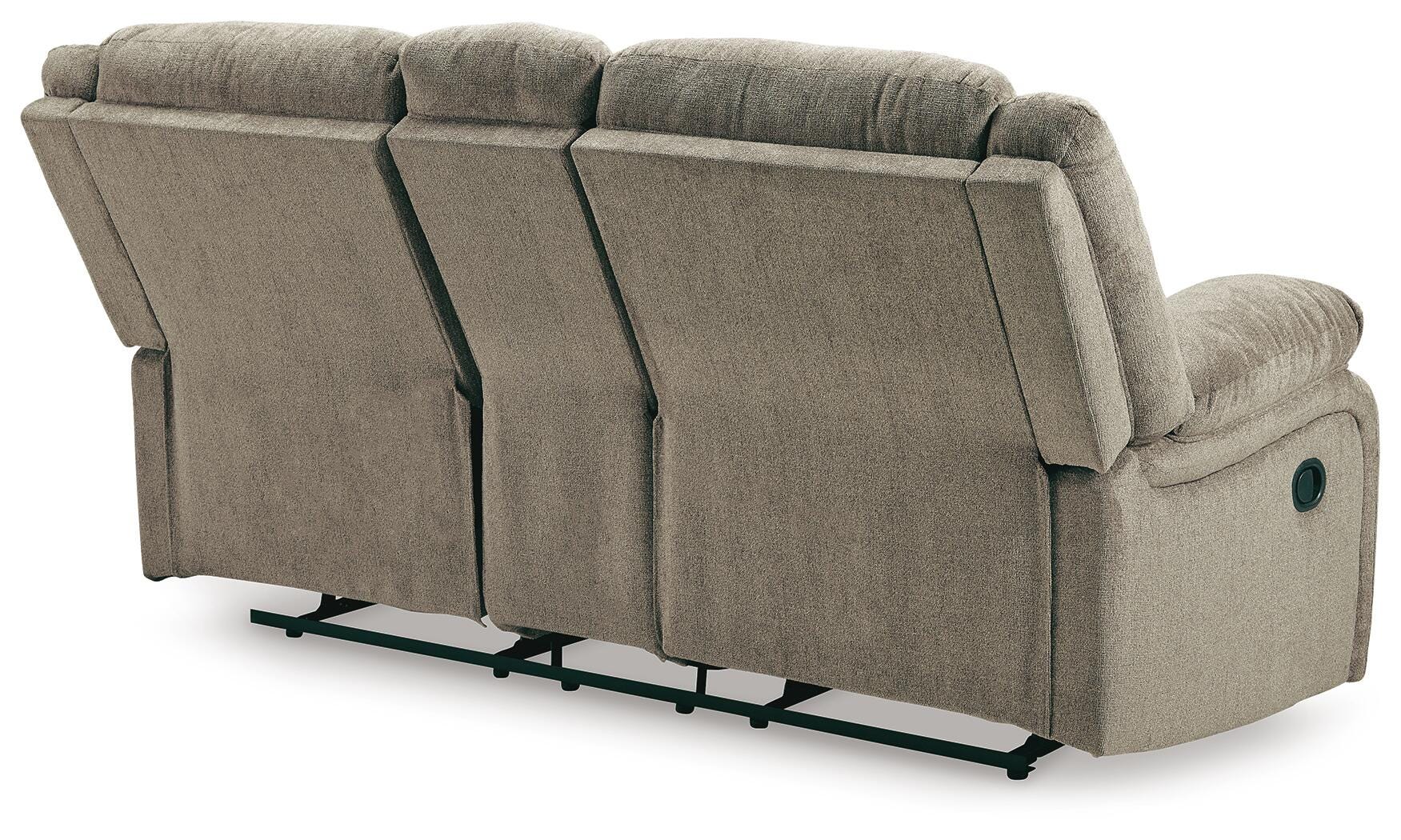 Draycoll Reclining Loveseat with Console, Pewter, large