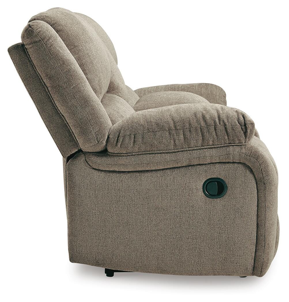 Draycoll Reclining Loveseat with Console, Pewter, large