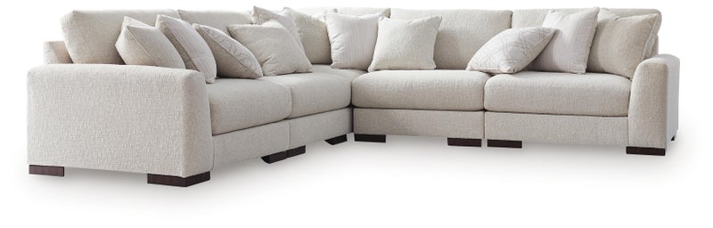 Cavella 5-Piece Next-Gen Nuvella™ Performance Fabric Modular Sectional, Pebble