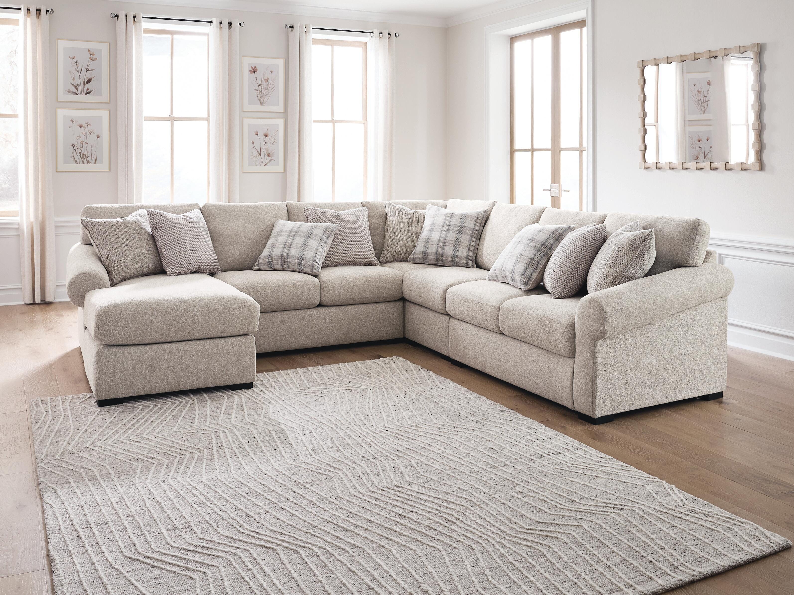Bridgemont 5-Piece Sectional with Chaise, Stone, rollover