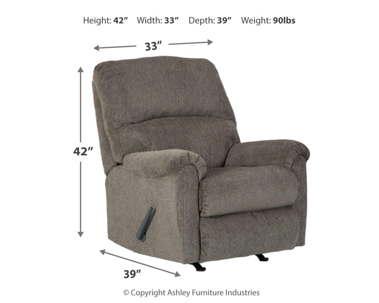 Dorsten Recliner, Slate, large