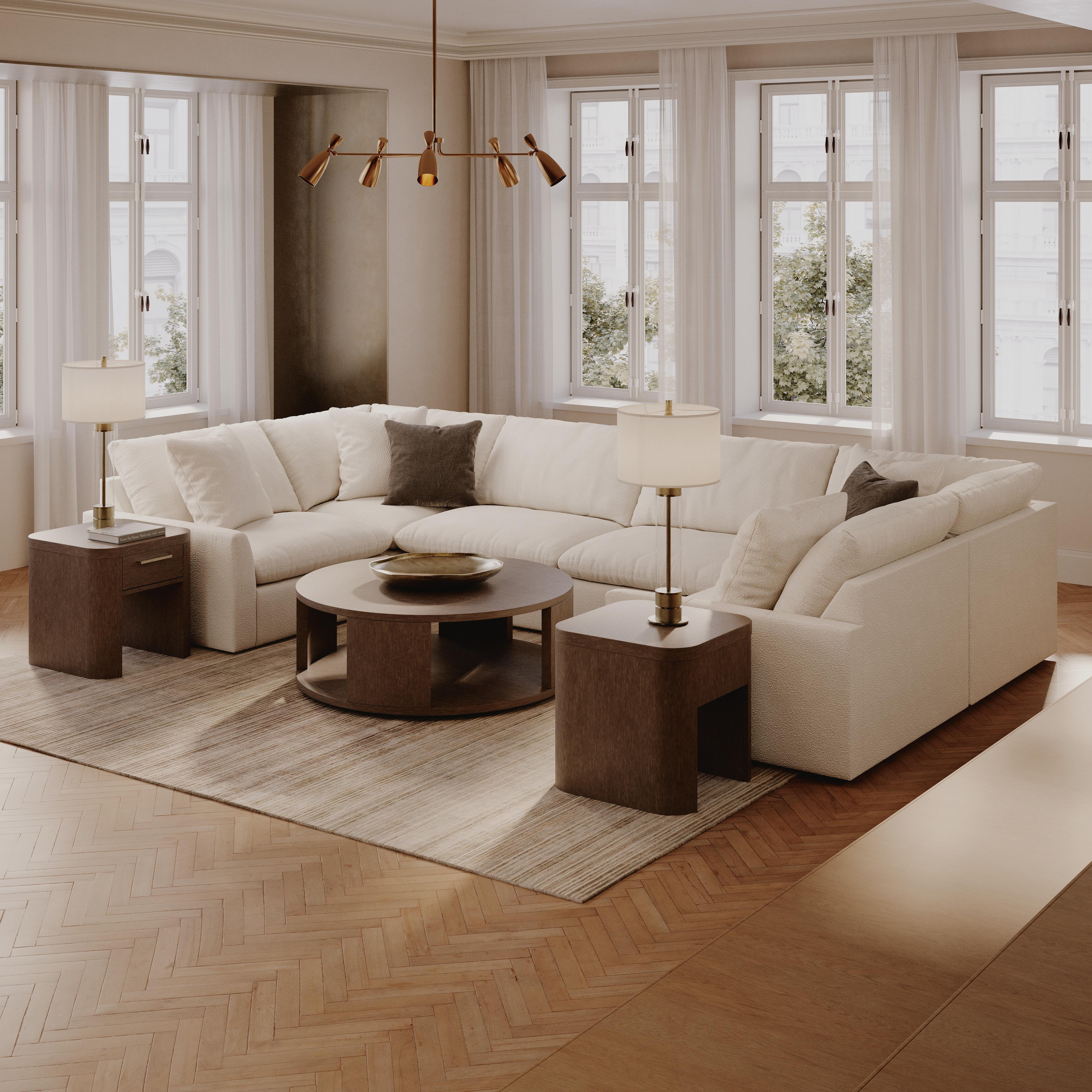 Ashley Luxe Whitehaven Boucle 6-Piece Modular U-Shaped Sectional