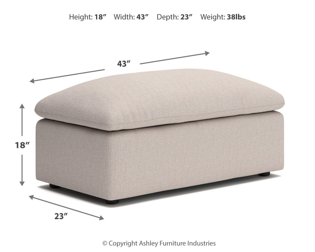 Whitehaven Ottoman, Oyster, large