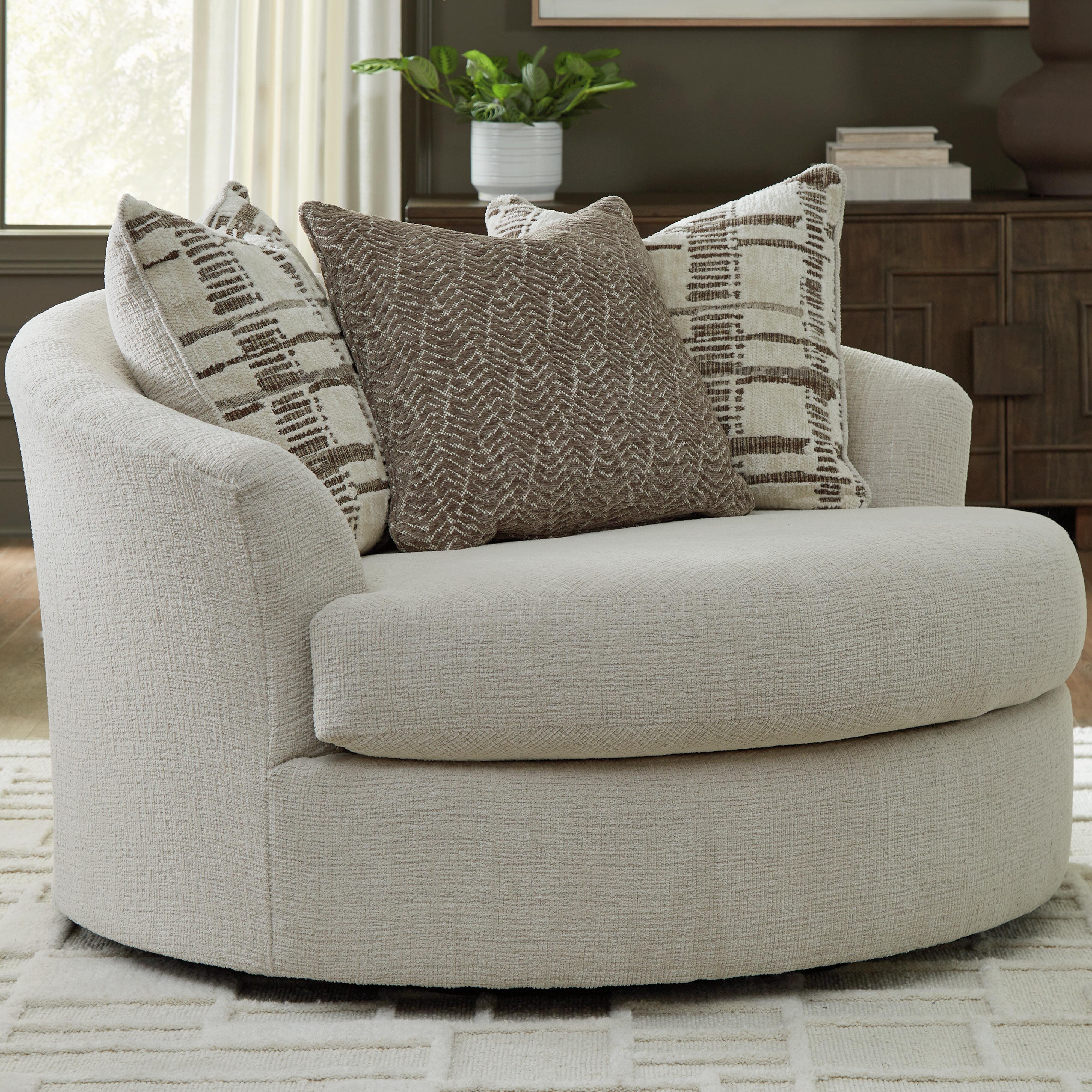 Barrelton Oversized Swivel Accent Chair, , large