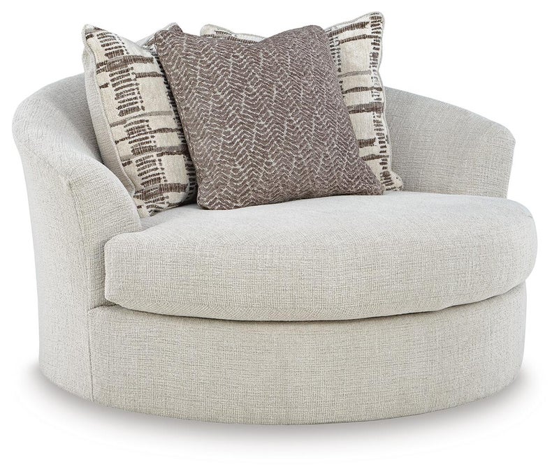 Barrelton Oversized Swivel Accent Chair, Barley
