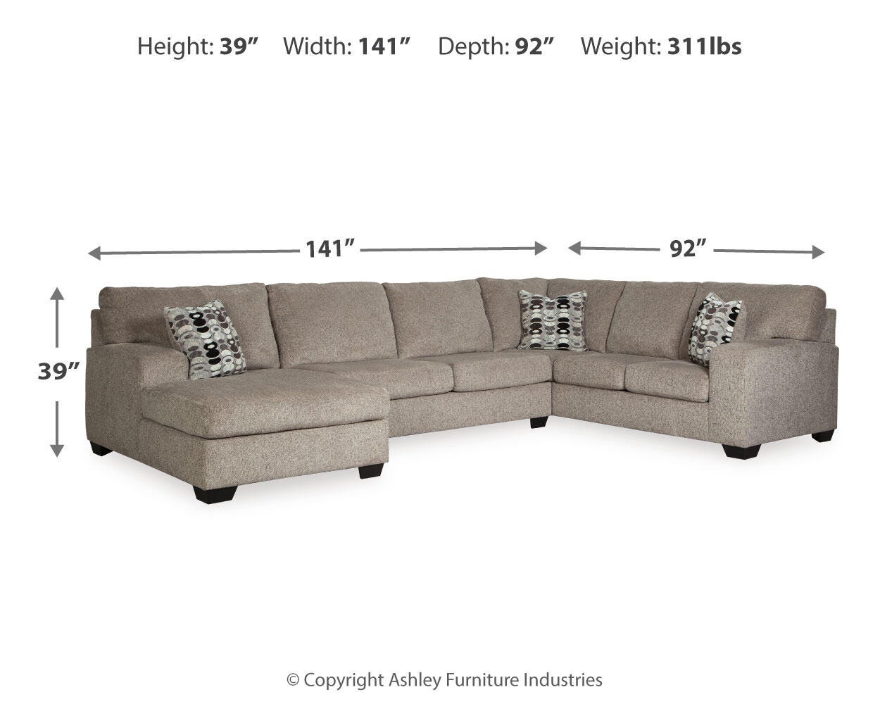 Ballinasloe 3-Piece Sectional with Chaise - image 4