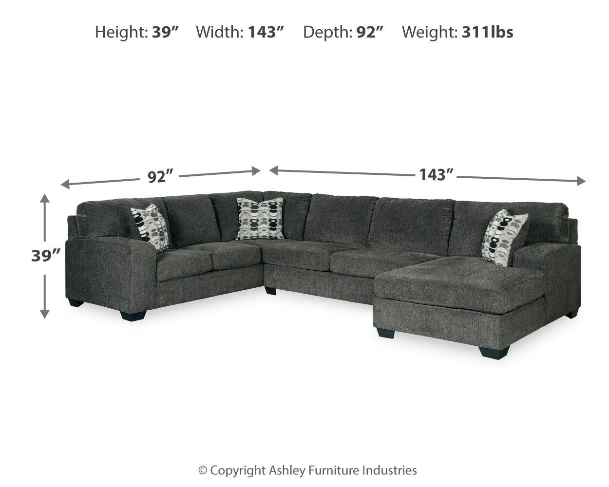Ballinasloe 3-Piece Sectional with Chaise - image 3