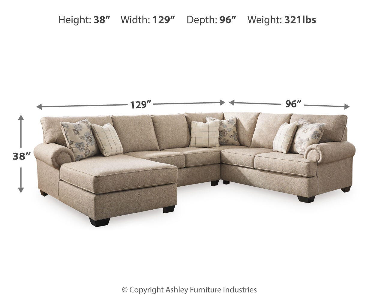 Baceno 3-Piece Sectional with Chaise - image 3
