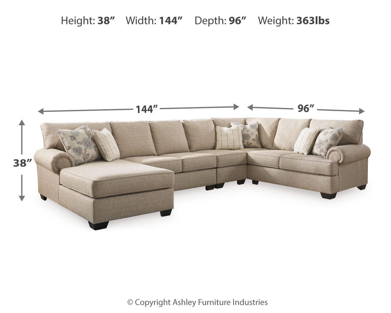 Baceno 4-Piece Sectional with Chaise - image 3