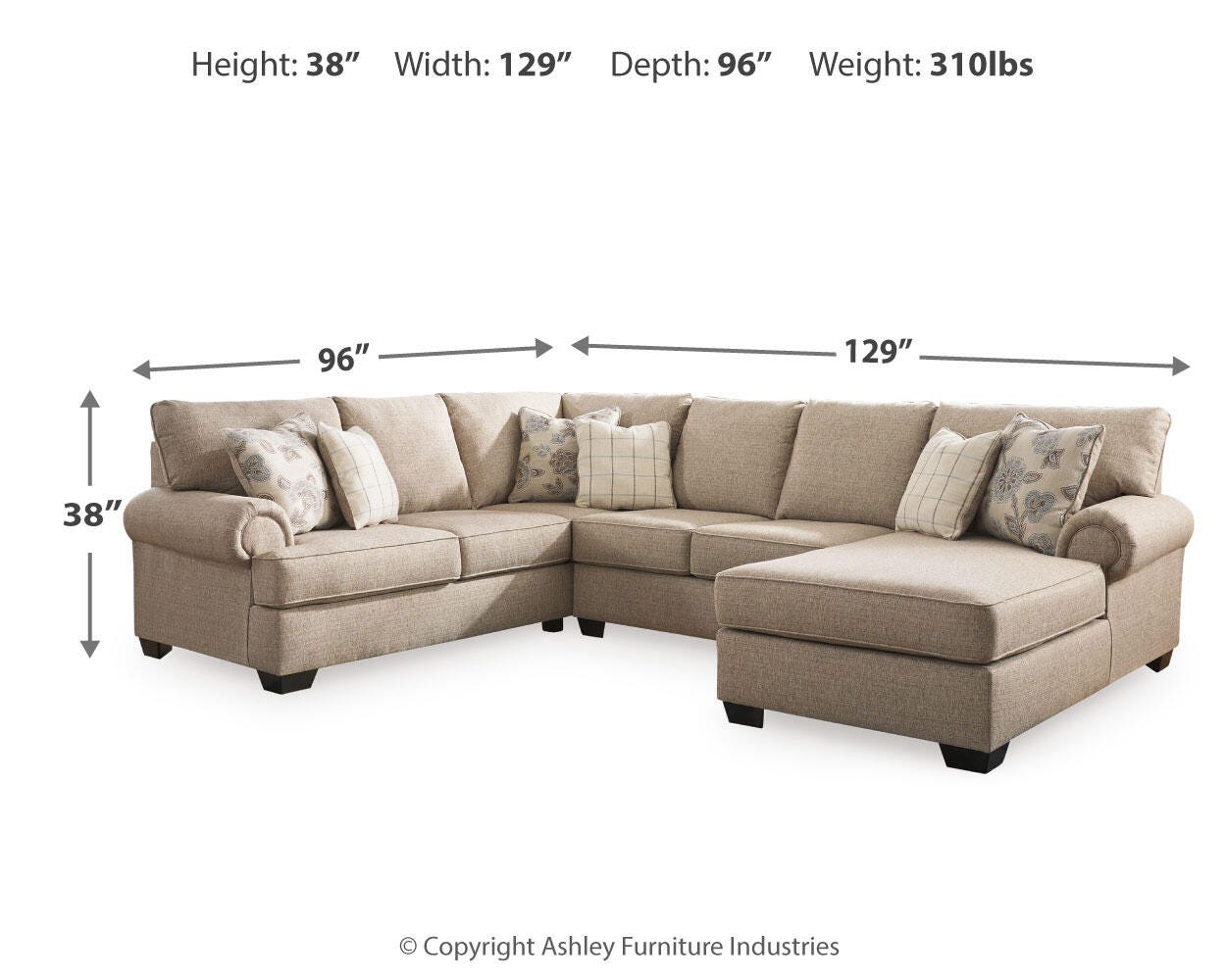 Baceno 3-Piece Sectional with Chaise - image 3