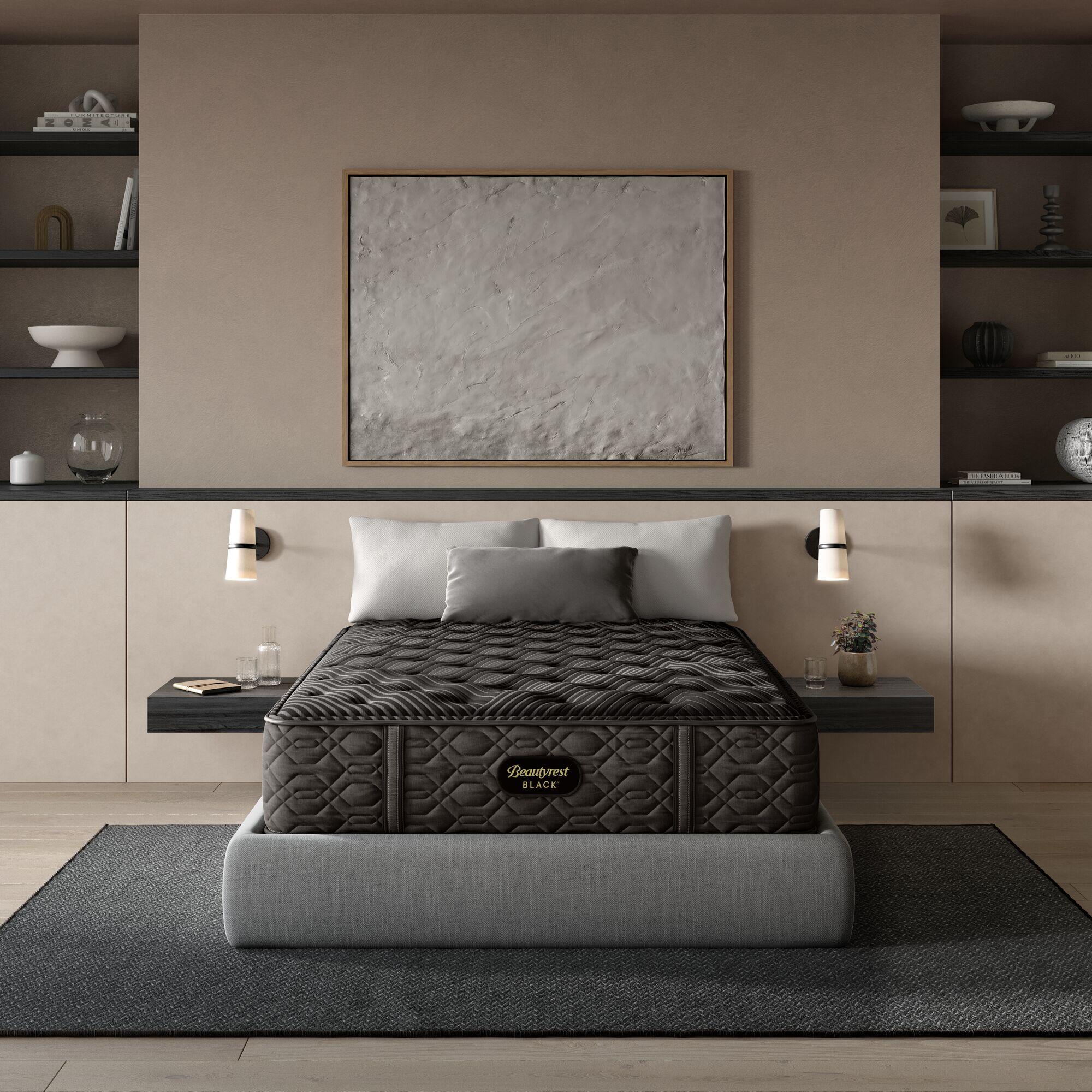 Beautyrest Black Series One Medium 14.25" Split California King Mattress, Gray, large