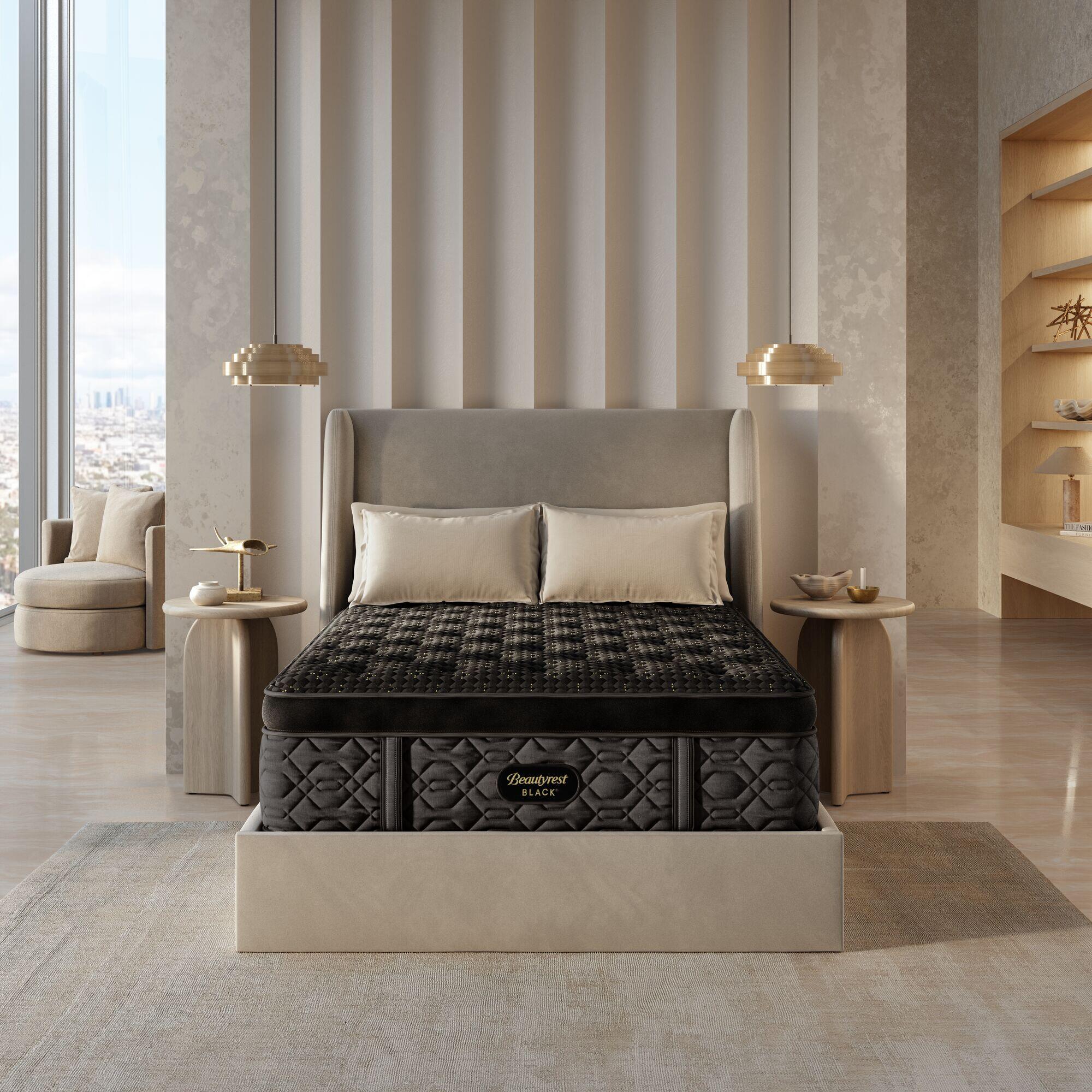 Beautyrest Black Series Four Plush Pillow Top 17.25" Full Mattress, Black, large