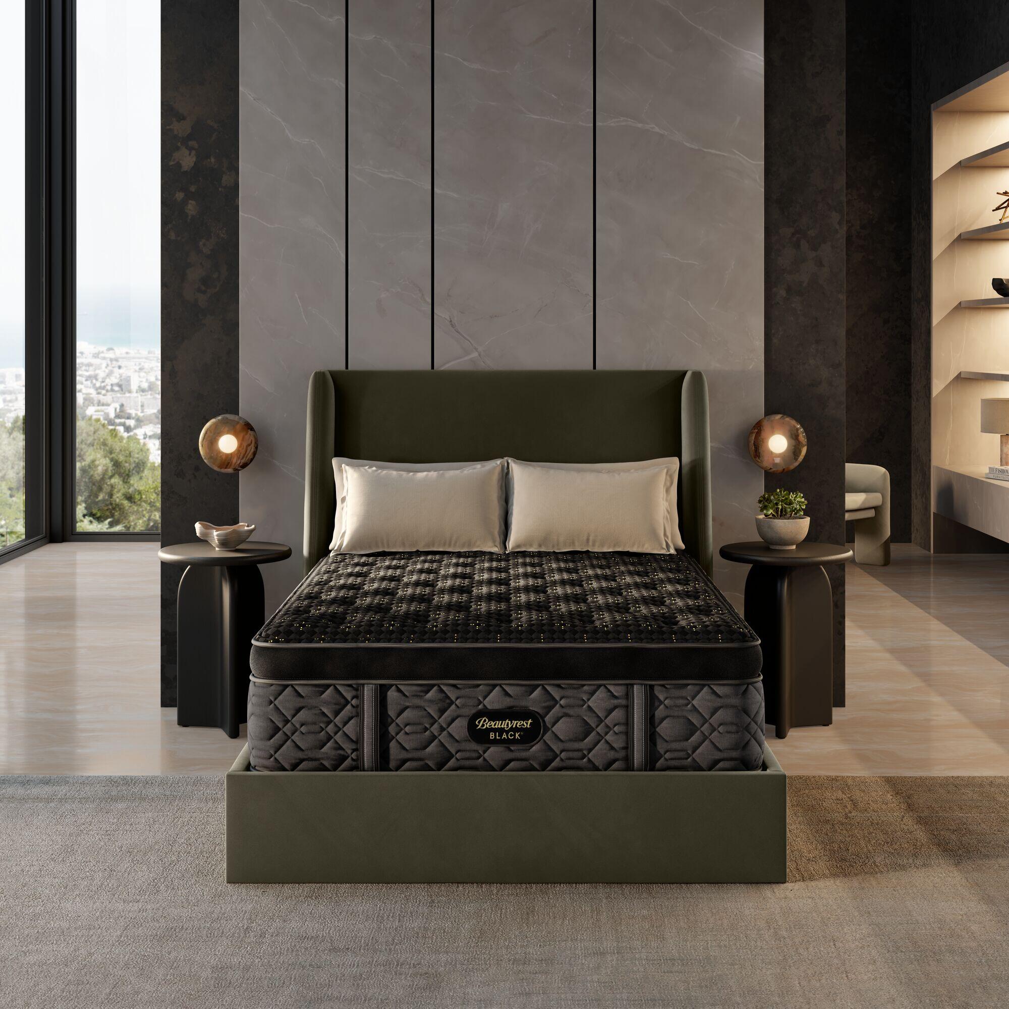 Beautyrest Black Series Four Medium Pillow Top 17.5" Queen Mattress, Black, large