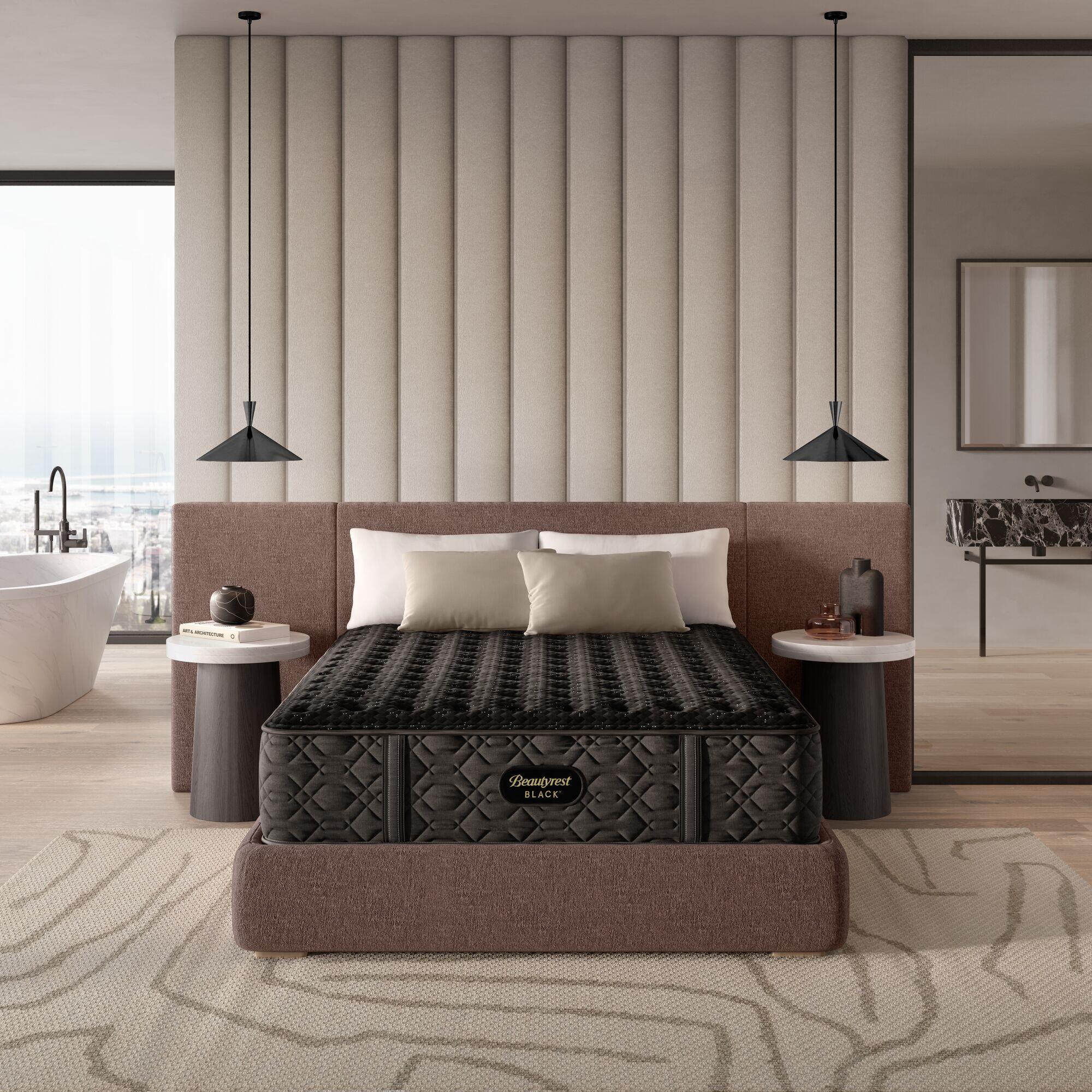 Beautyrest Black Series Three Extra Firm 14.25" Split California King Mattress, Black, large