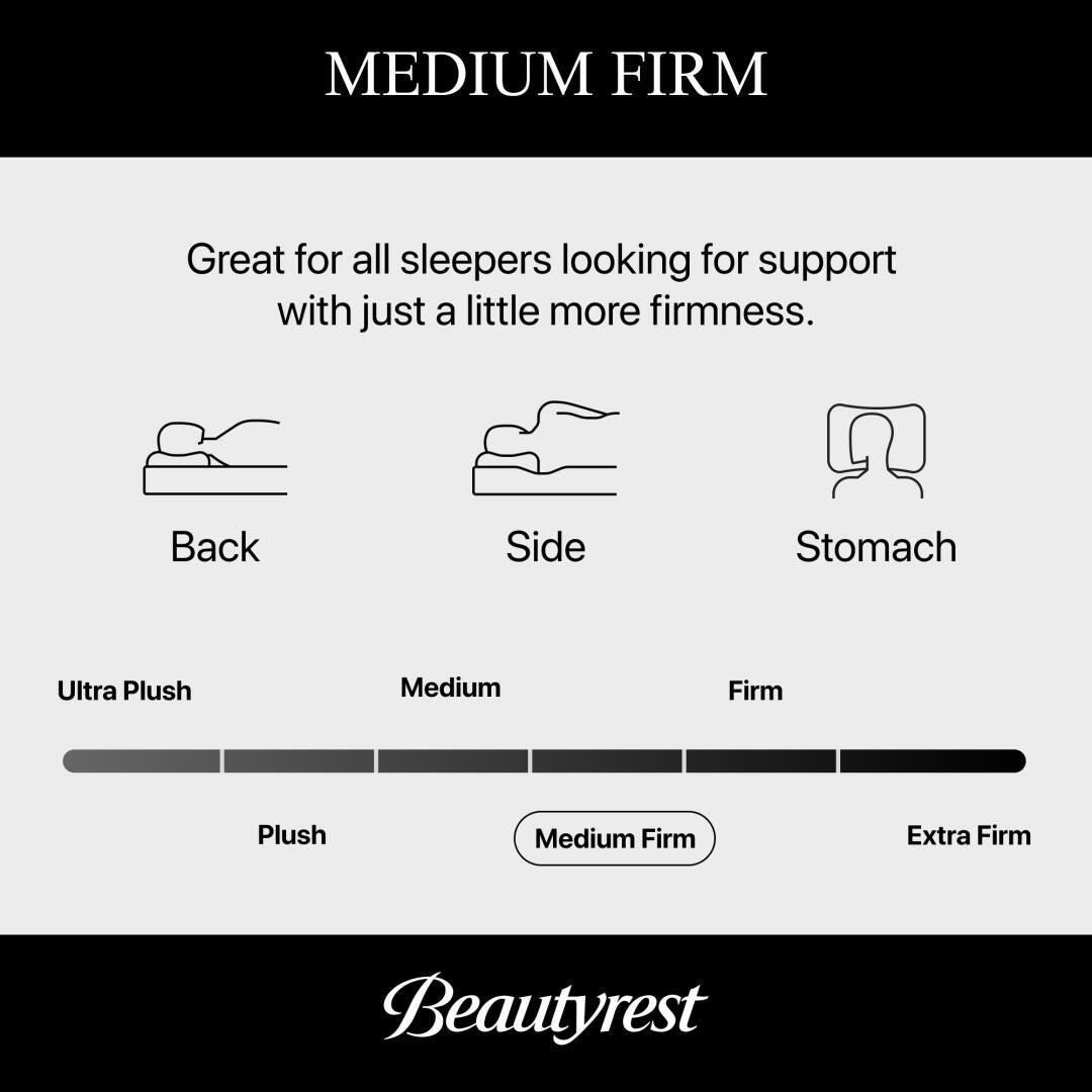 Beautyrest World Class Level Three Medium Firm 14.5 in. Queen Mattress, Black, large