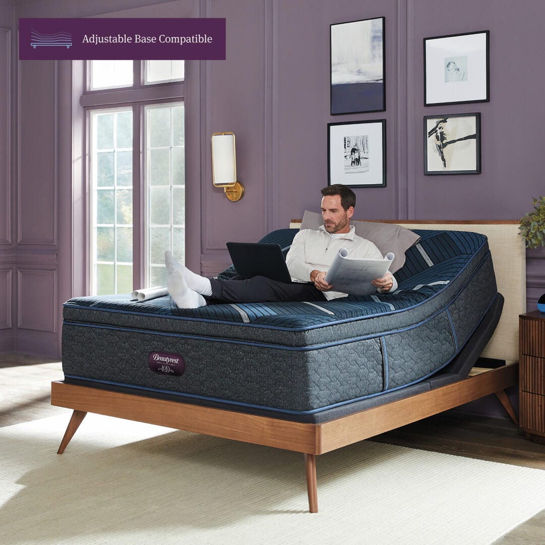 Beautyrest World Class Level Four Hybrid Plush 13.5 in. Queen Mattress, Black, large