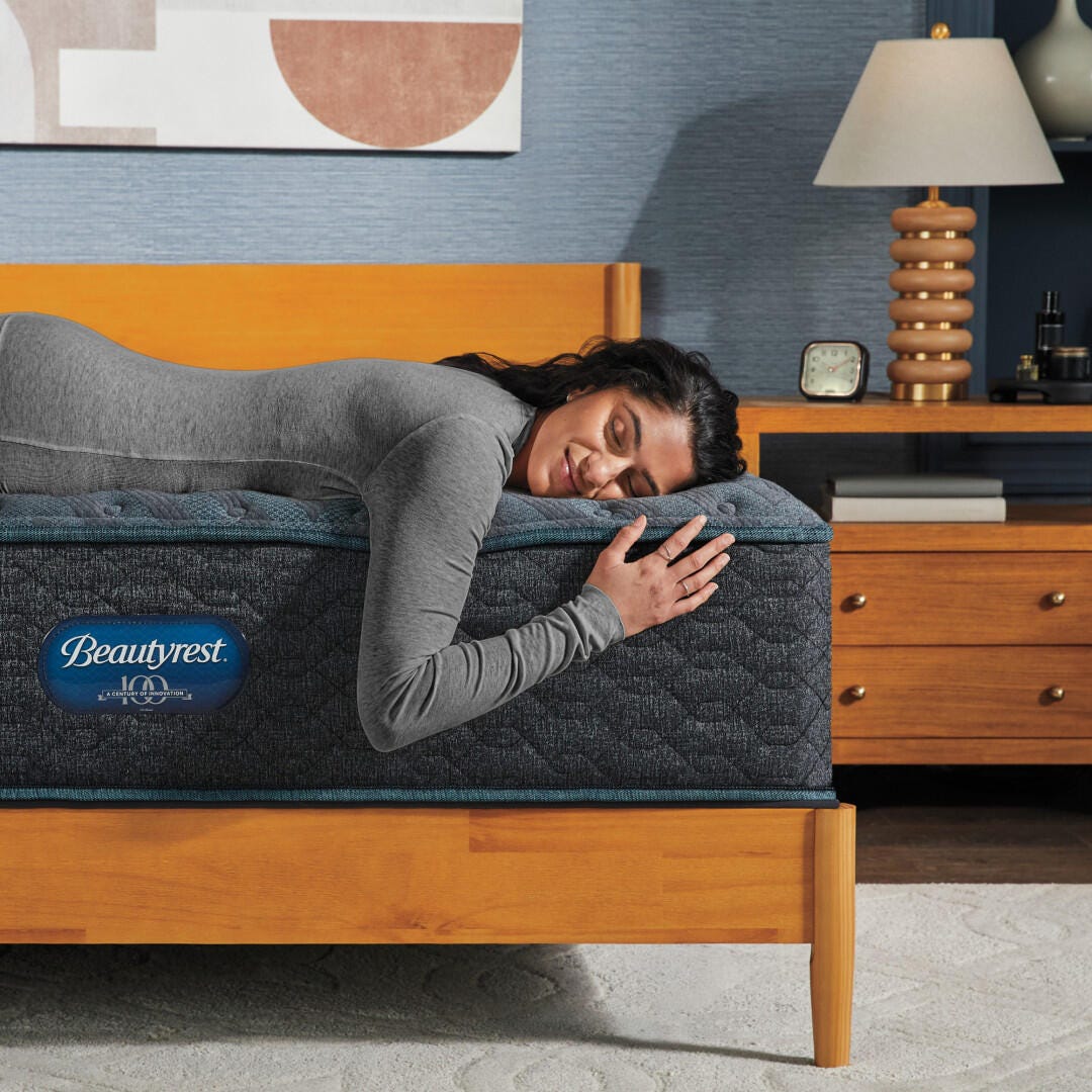Beautyrest Level One Medium Pillow Top 14.25 in. Queen Mattress, Black, large