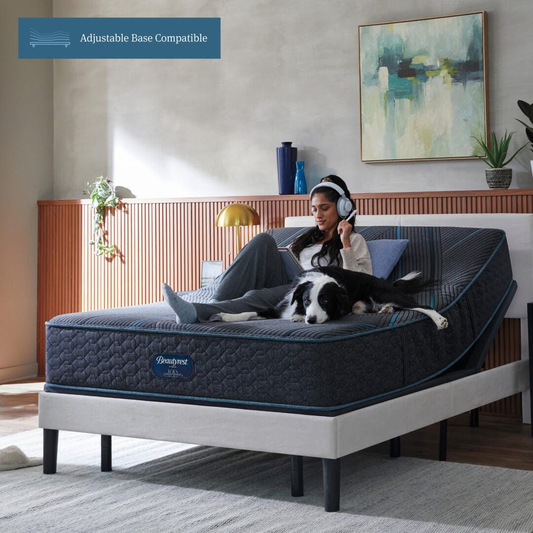 Beautyrest Level Two Medium Firm Hybrid 12 in. Twin Mattress, Black, large