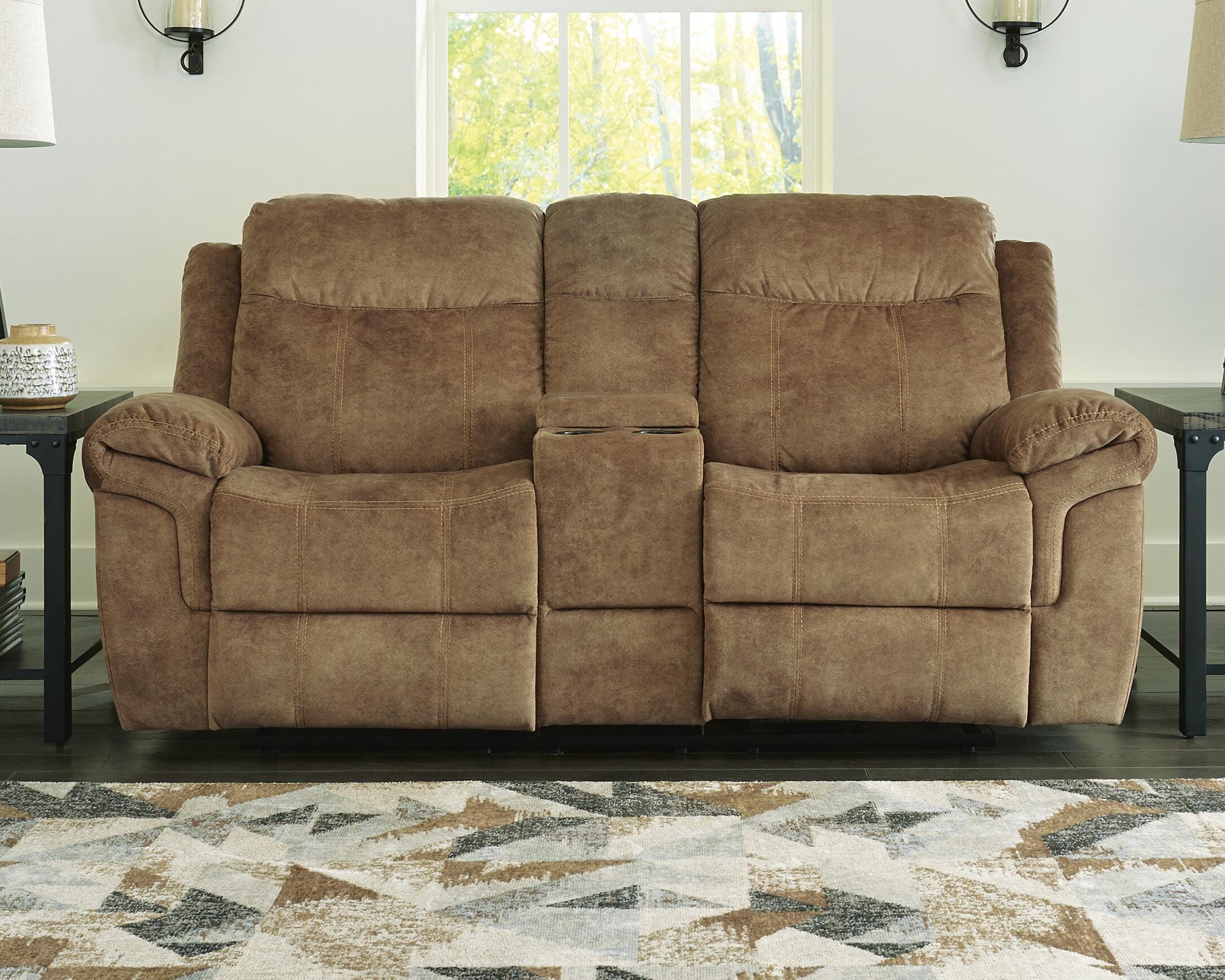 Huddle-Up Glider Reclining Loveseat with Console, , large