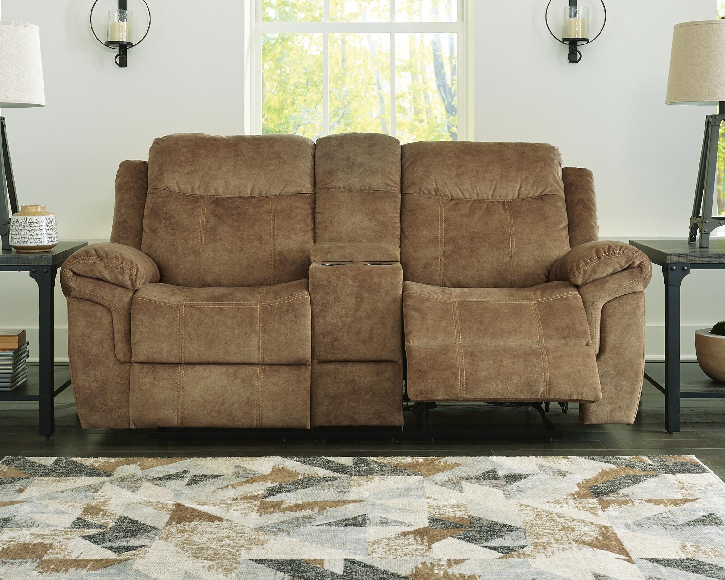 Huddle-Up Glider Reclining Loveseat with Console, , large