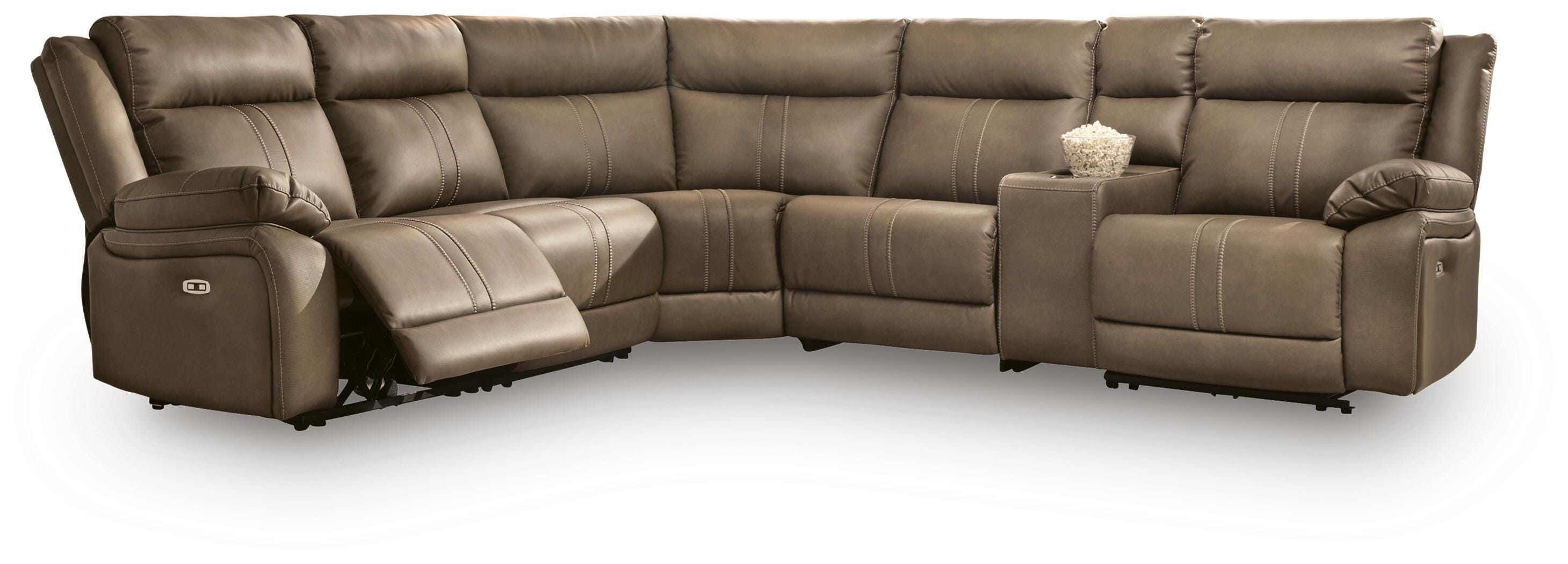 Max-Media 6-Piece Power Reclining Sectional with Audio Console - image 3