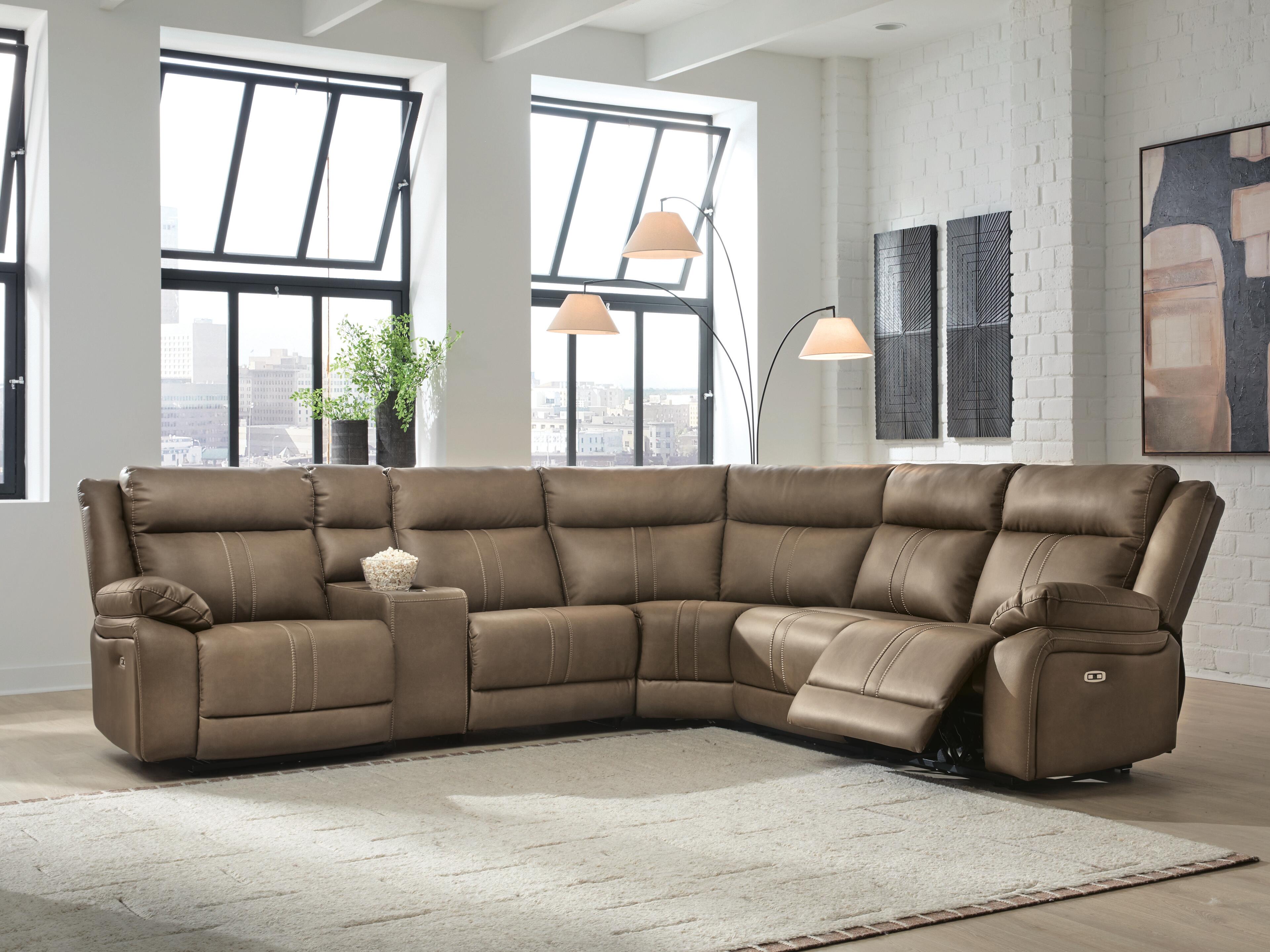 Max-Media 6-Piece Power Reclining Sectional with Audio Console, , large