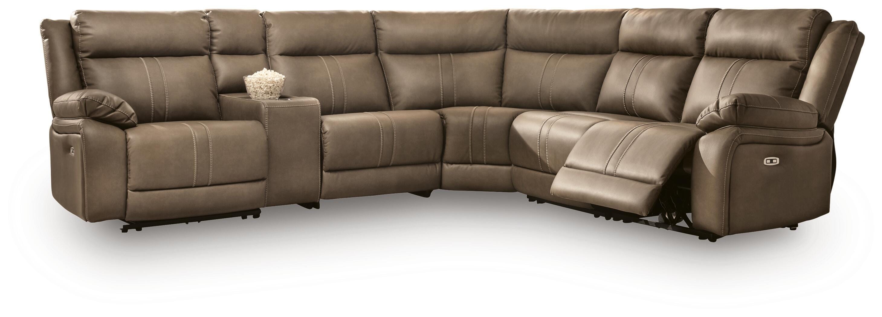 Max-Media 6-Piece Power Reclining Sectional with Audio Console, , large