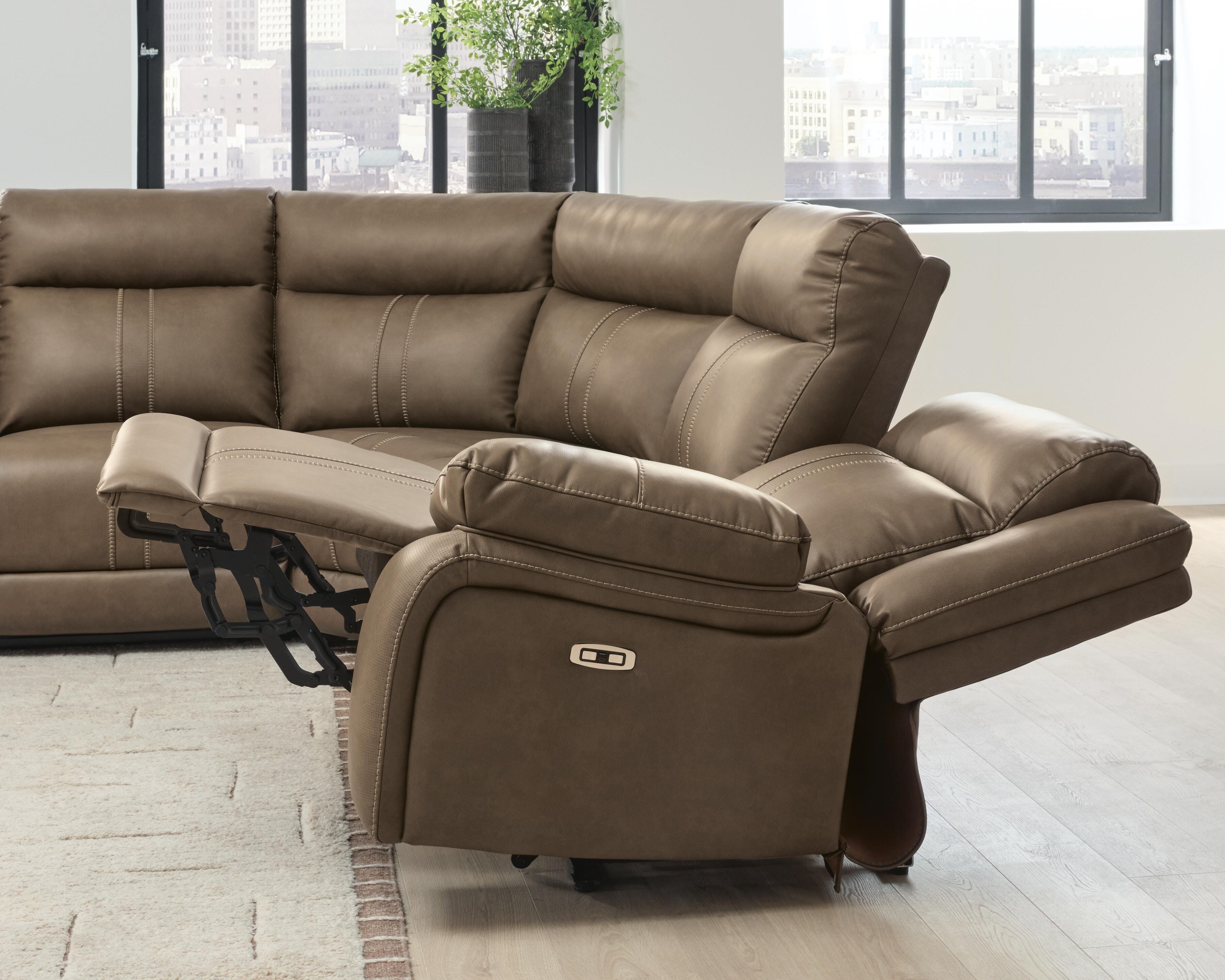 Max-Media 5-Piece Dual Power Reclining Modular Sectional with 3