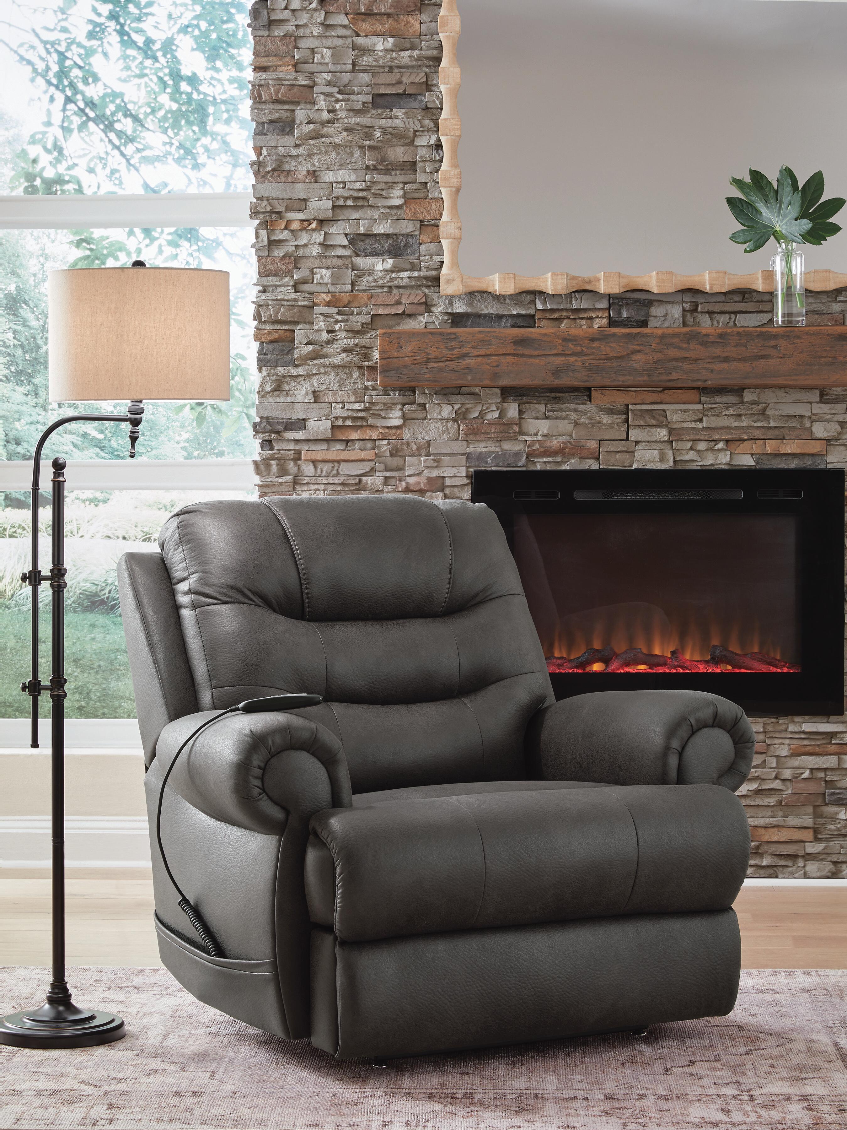 Created Comfort Power Lift Recliner, Granite, rollover