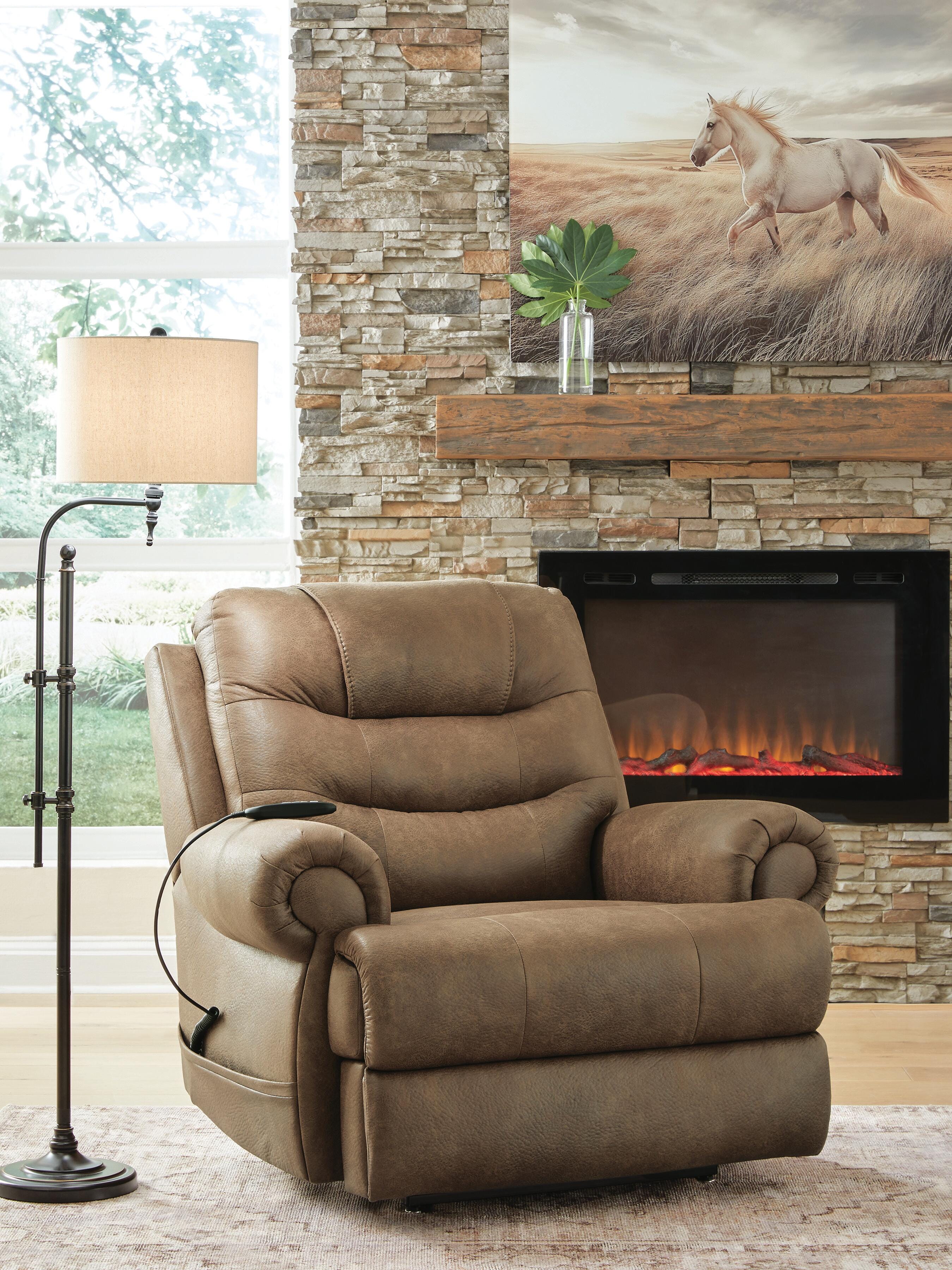 Created Comfort Power Lift Recliner, Earth, rollover