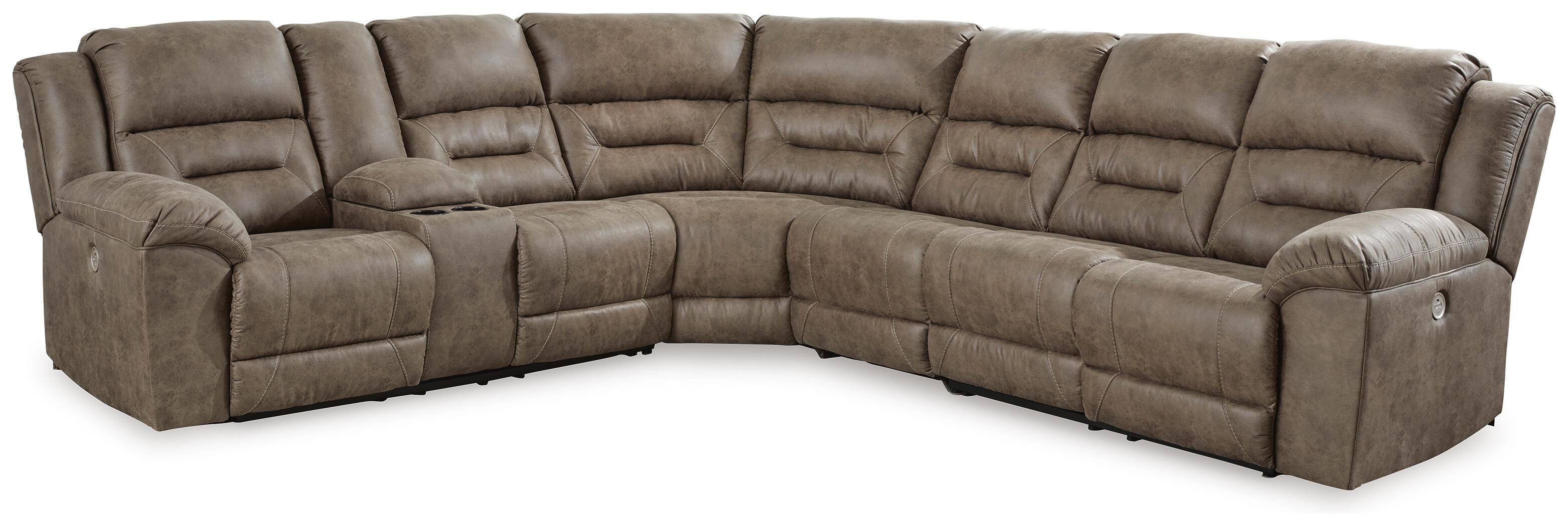 Ravenel 4-Piece Power Reclining Sectional, Fossil, large