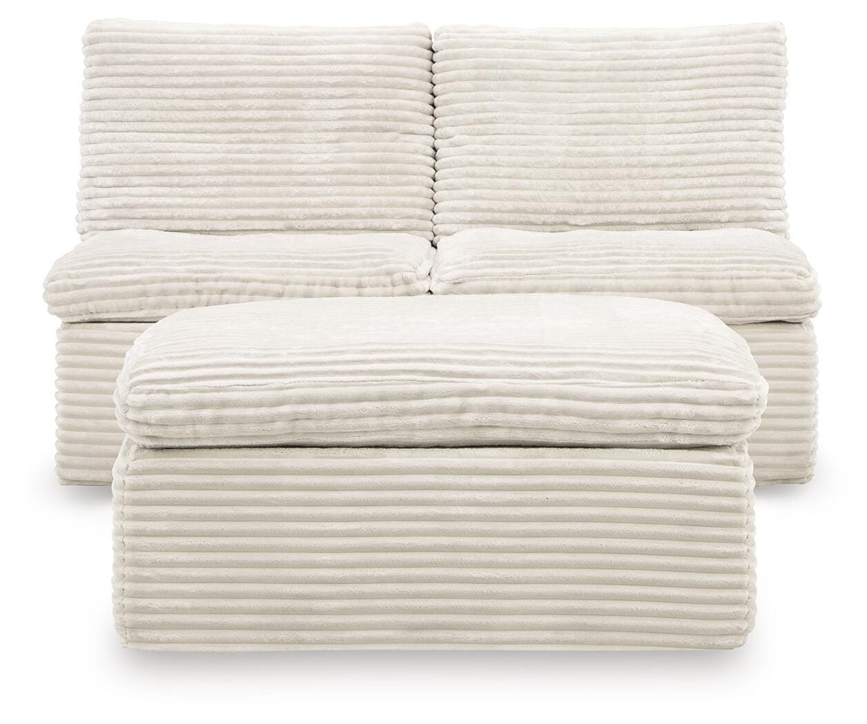 Canefield Armless Chair with Ottoman - image 2